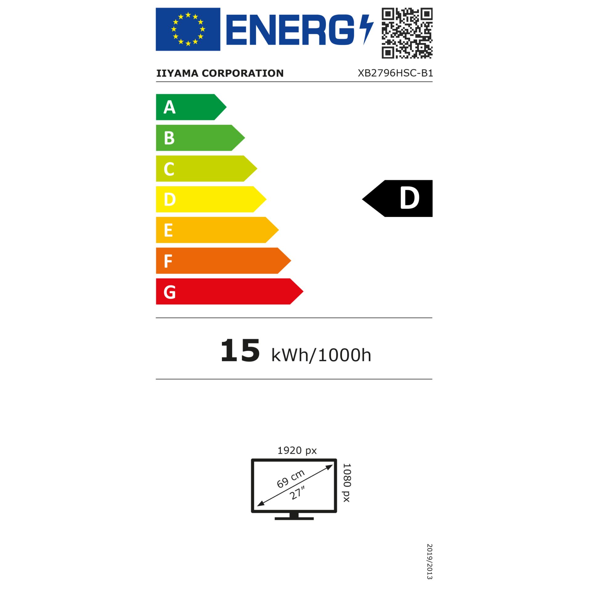 Energiesparlampe, Lichtbalken, Akkulaufzeit 15 kWh/1000h, Energieeffizienz D, Display 1920x1080