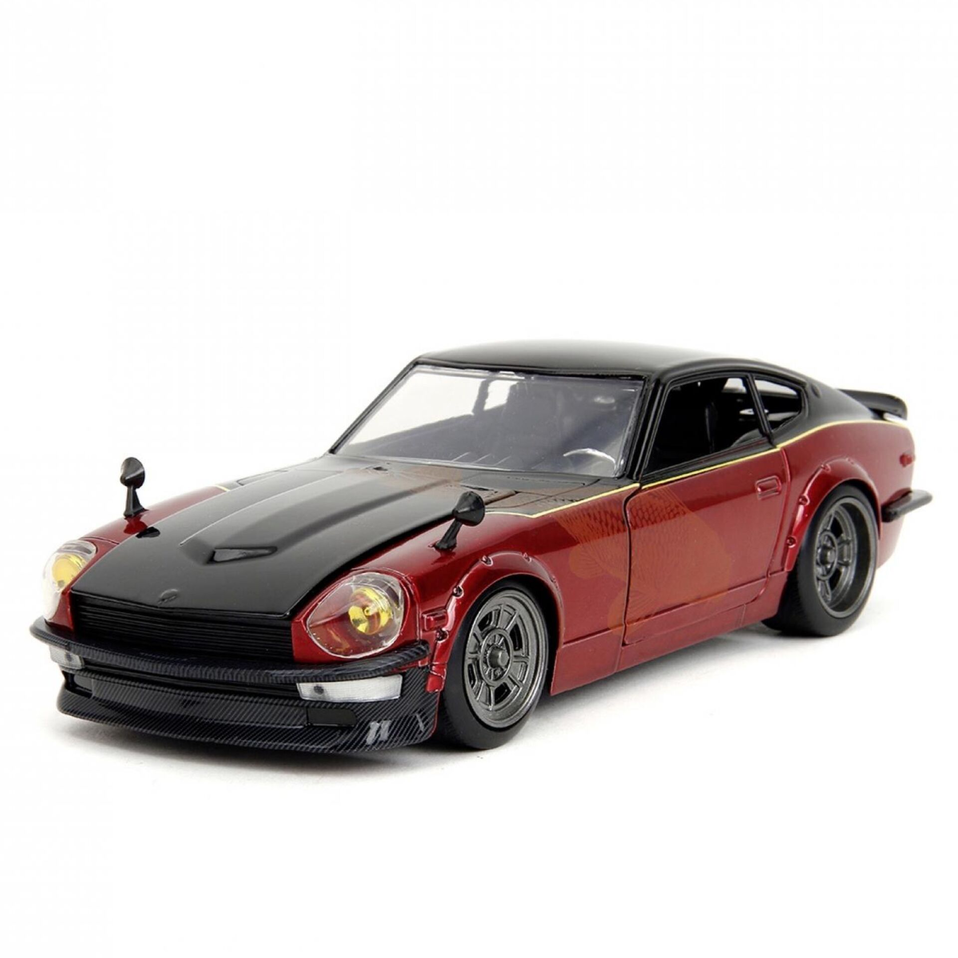 Modellauto, Sport-Coupé, Rot Schwarz, Karosserie-Kit, Scheinwerfer