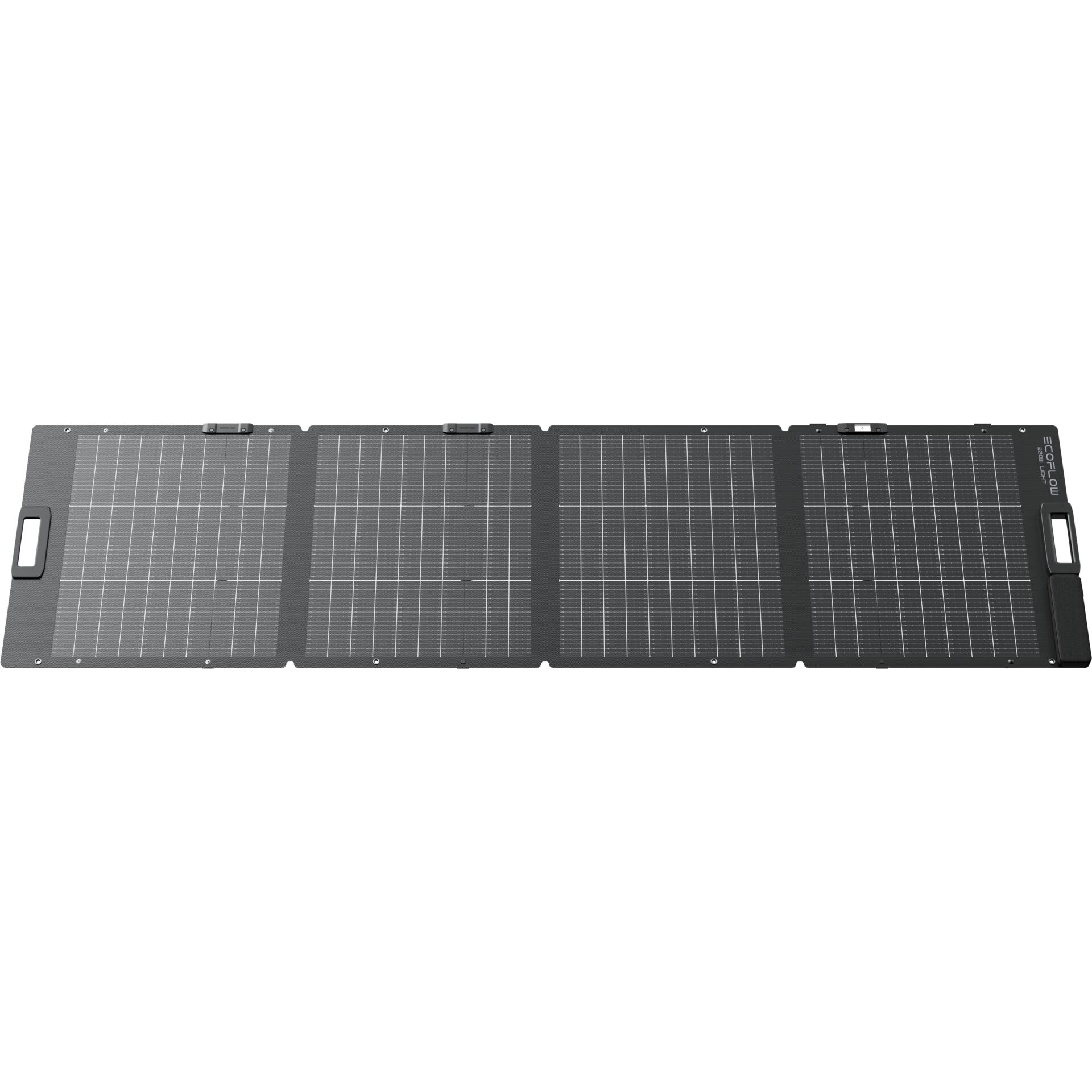 Faltbares Solarpanel, Solar-Ladegerät, vier Solarmodule, schwarz-grau, Tragegriffe