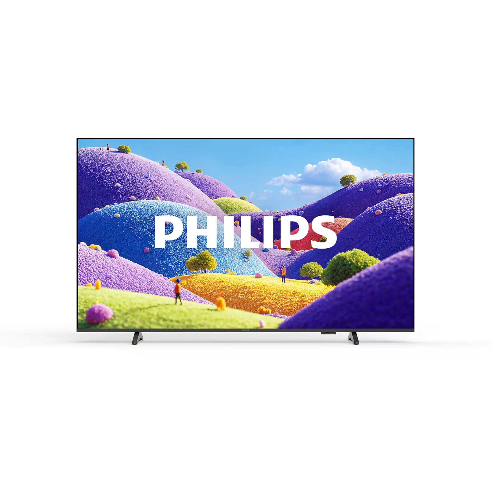 Fernseher, Flachbildschirm, Philips, schwarzer Rahmen, Standfüße