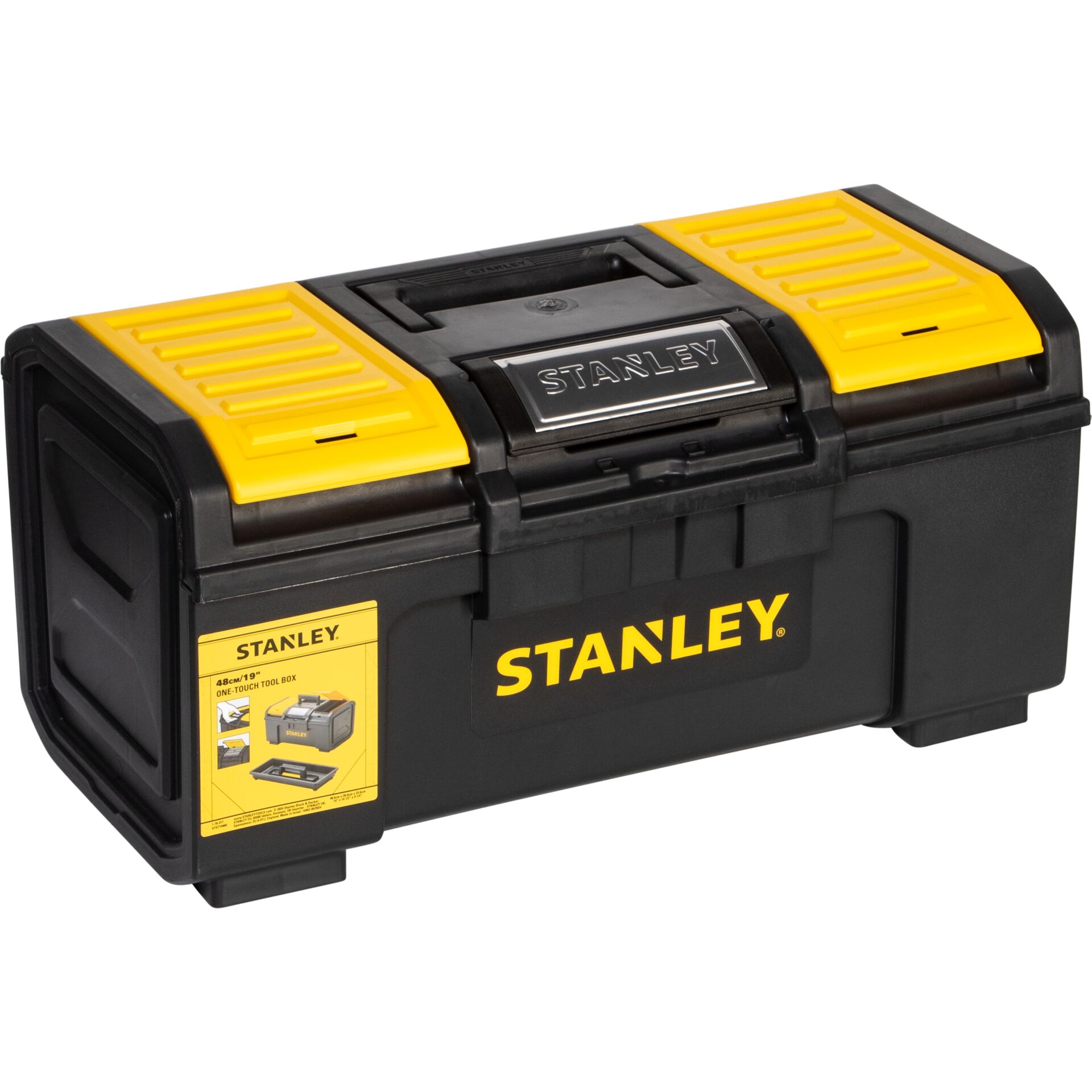 werkzeugkiste, hardware, aufbewahrung, gelb, Stanley, Werkzeugkasten, Aufbewahrungskiste, Klappdeckel, GelbSchwarz, Stanley-Brand