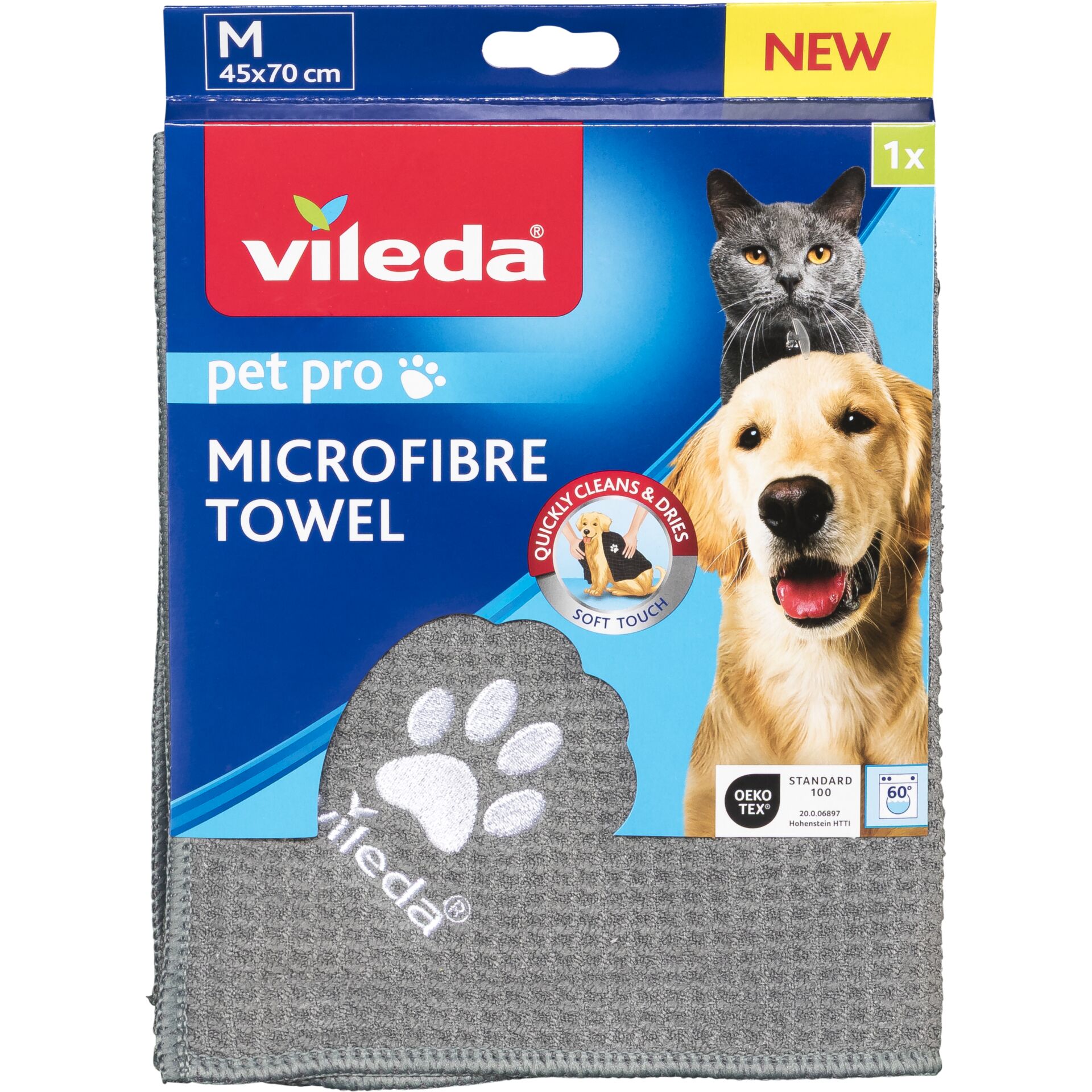 Mikrofaser-Tuch, Tierhandtuch, Hundetuch, Katzentuch, Grau Tuch