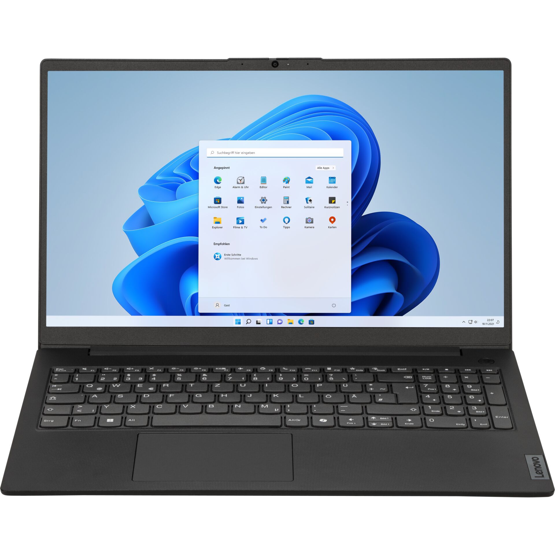 laptop, 14-Zoll, schwarz, Tastatur, Windows