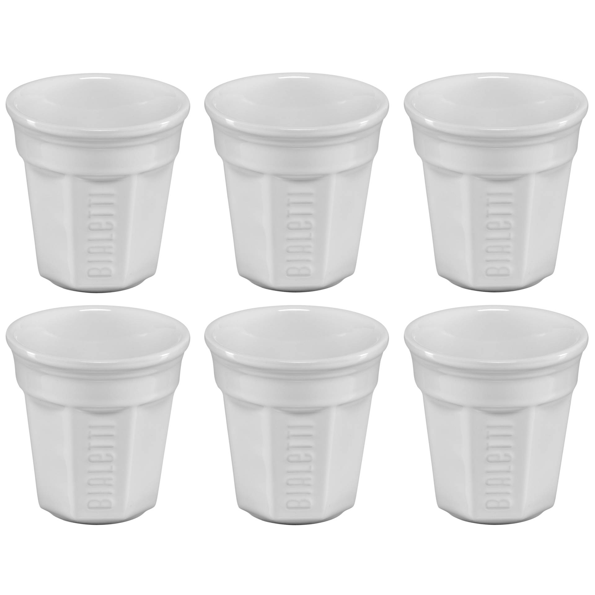Kaffeebecher, Becher, weiße Becher, Porzellan, 6er-Set