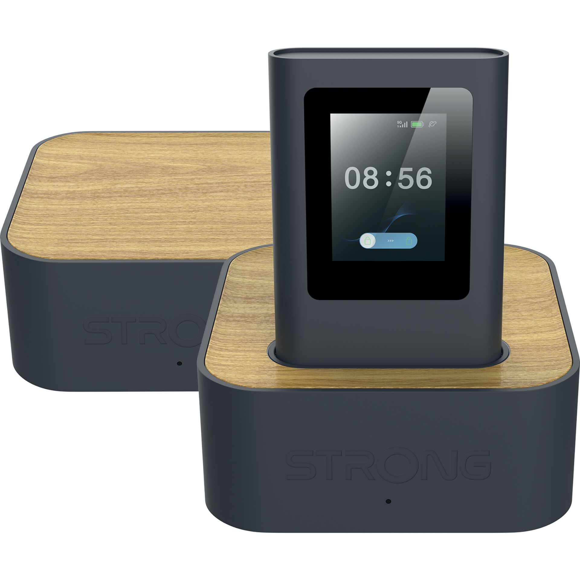 Uhren-Dock, Smartwatch-Ladestation, Ladestation, Holzplatte, Digitaler Bildschirm