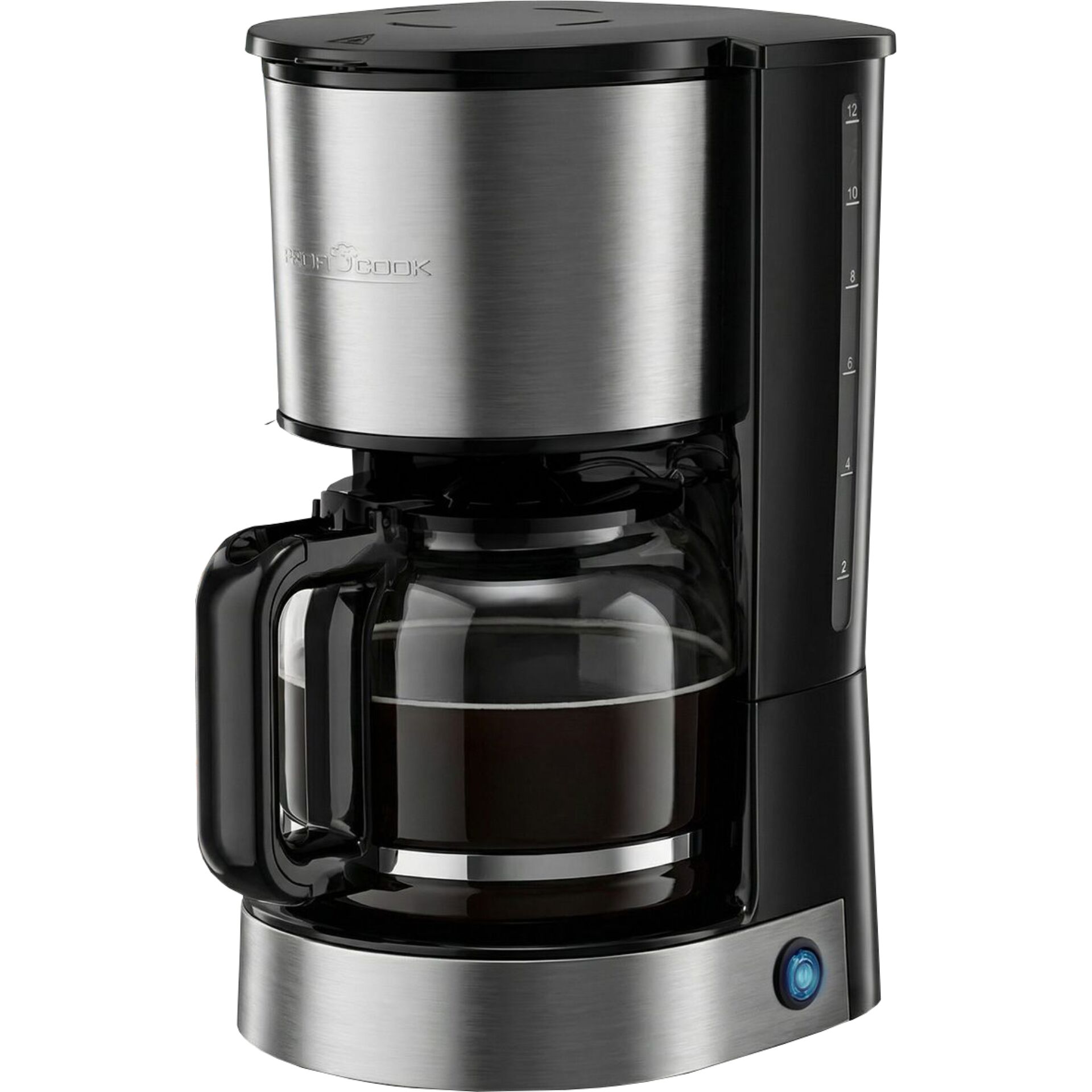 Kaffeemaschine, Filterkaffeemaschine, Glasbehälter, Stahloptik, Wasserstandsanzeige