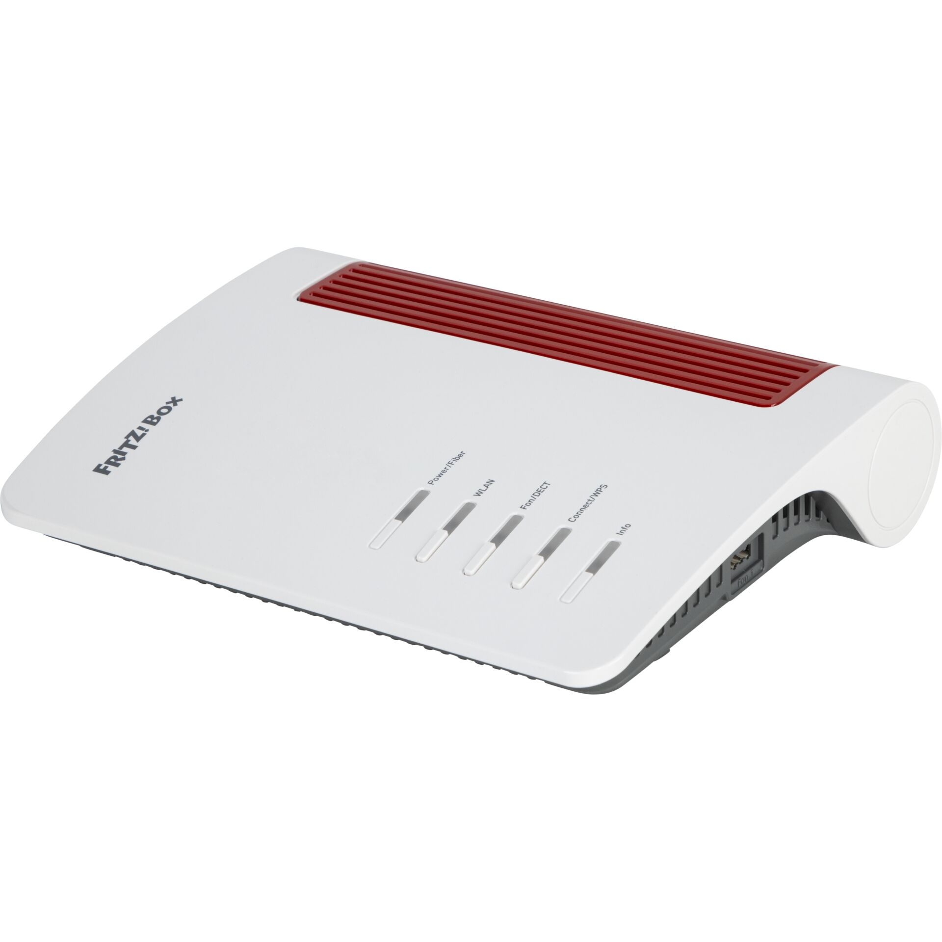 FRITZ!Box, Router, DSL-Modem, Rotes Lüftungsgitter, Weiße Gehäuse
