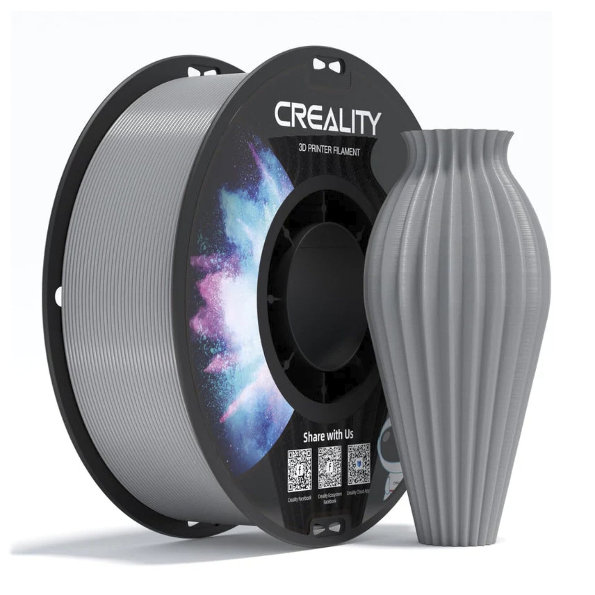 3D-Druck Filament, PLA Filament, Spule Filament, Graues Filament, Kugel-/Vasenform-Design