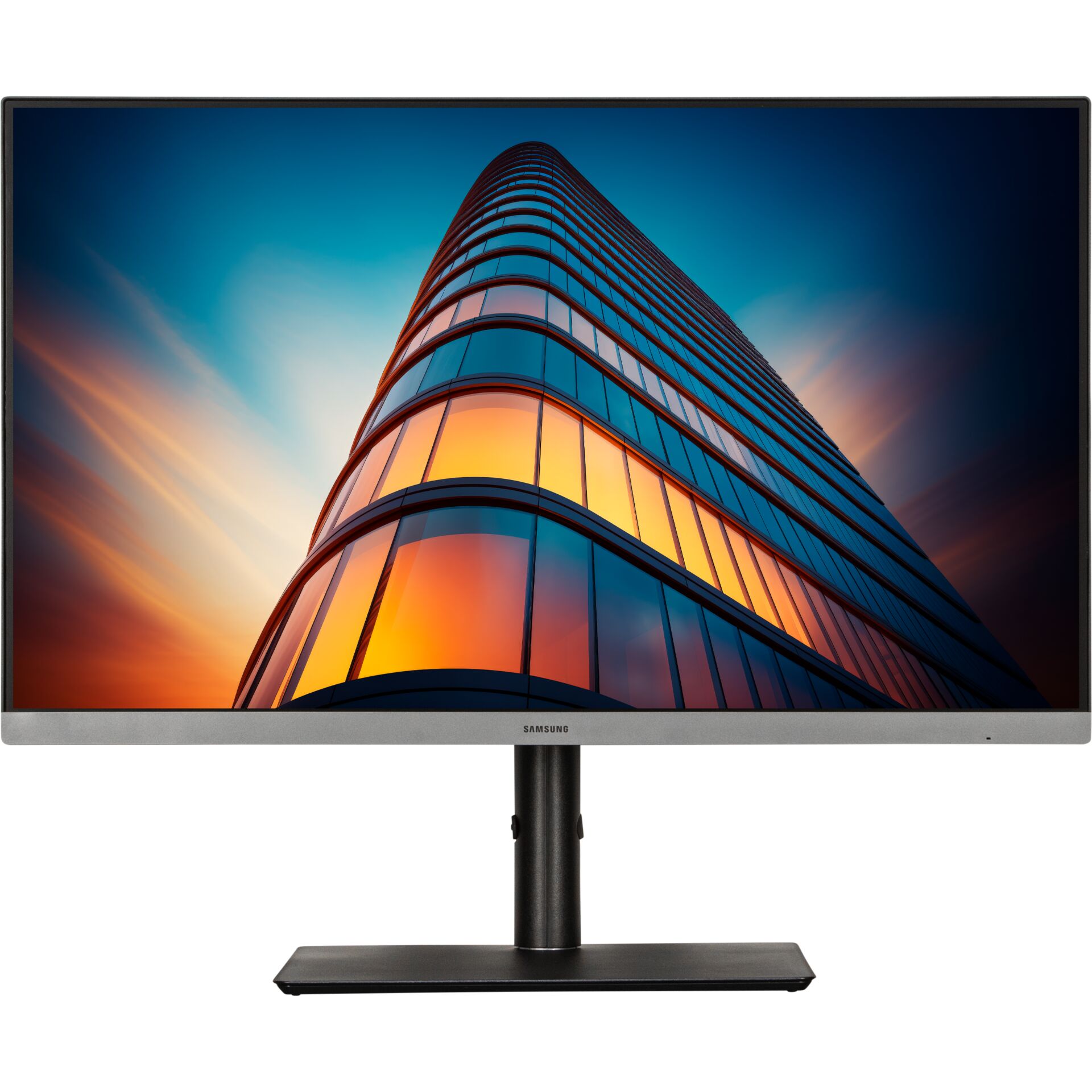 monitor, 24-Zoll, LED, Flachbildschirm, ergonomischer Ständer, Monitor, Samsung, Flachbildschirm, schwarzer Standfuß, dünner Rahmen