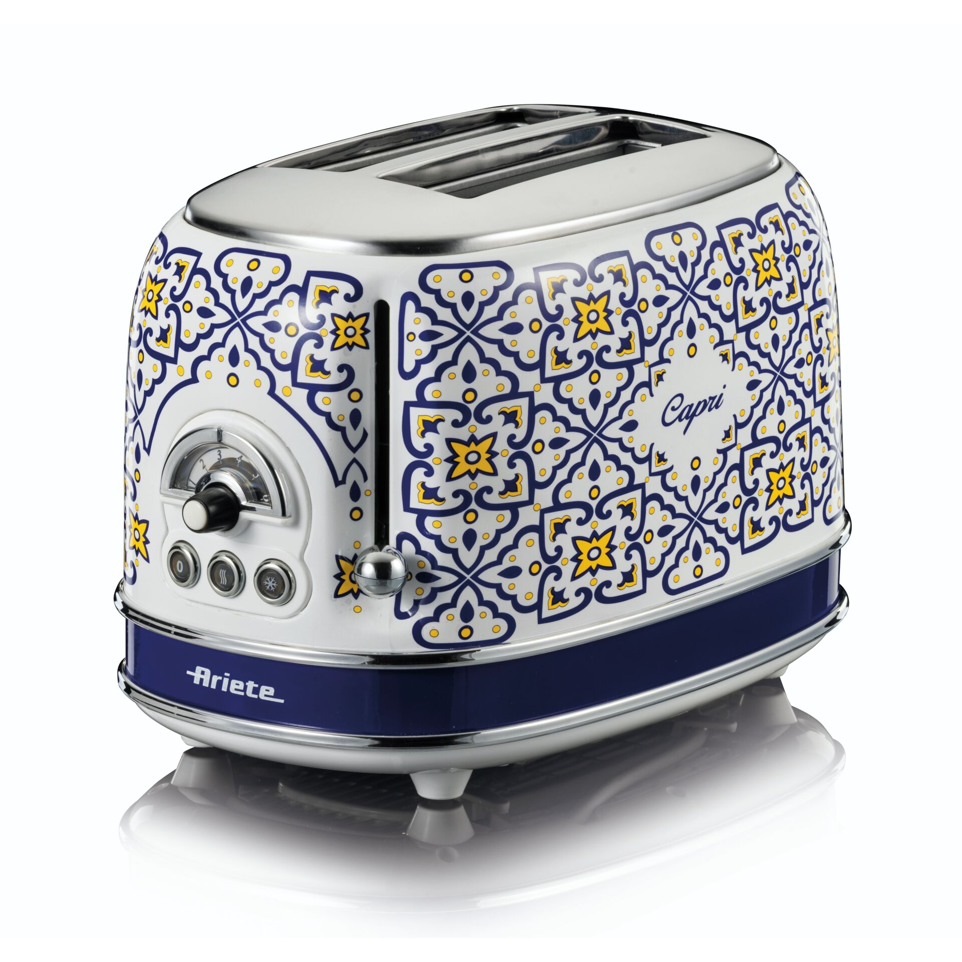 Toaster, Patterned, Two-slice, Chrome, Ariete