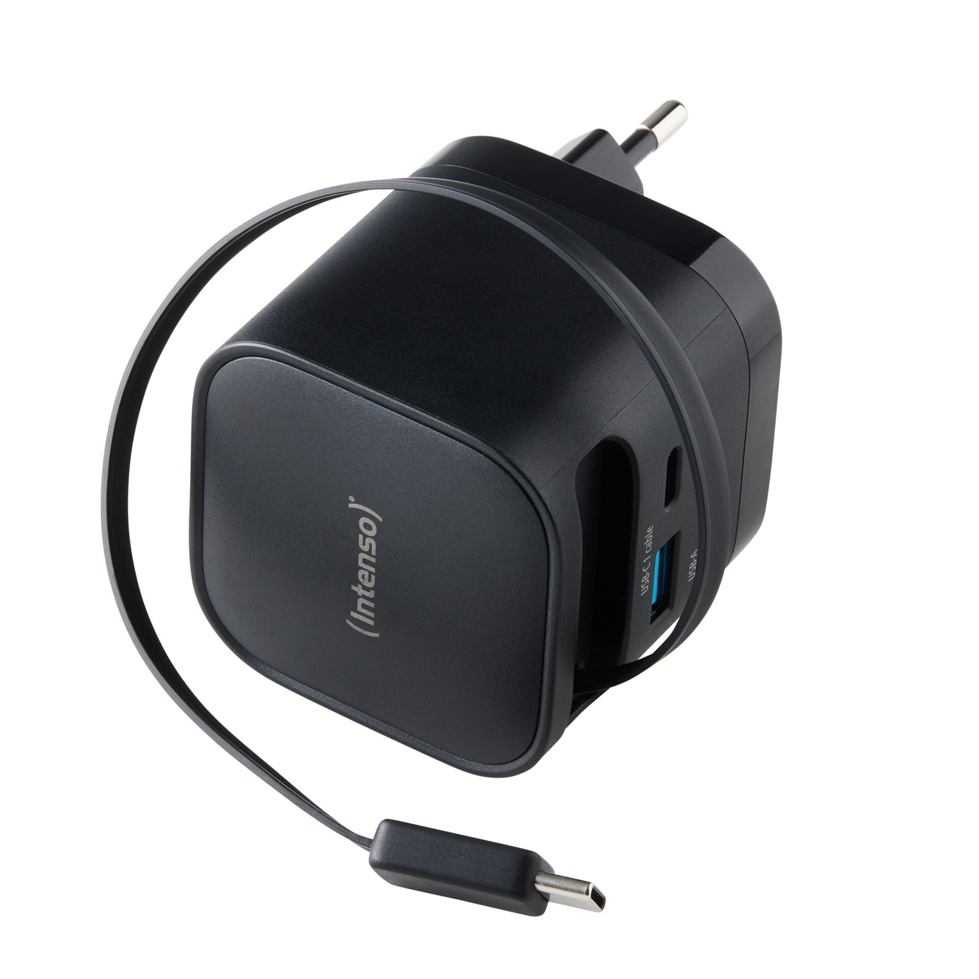 USB-C Ladegerät, Reiseladegerät, Steckdarten, USB-A, Intenso