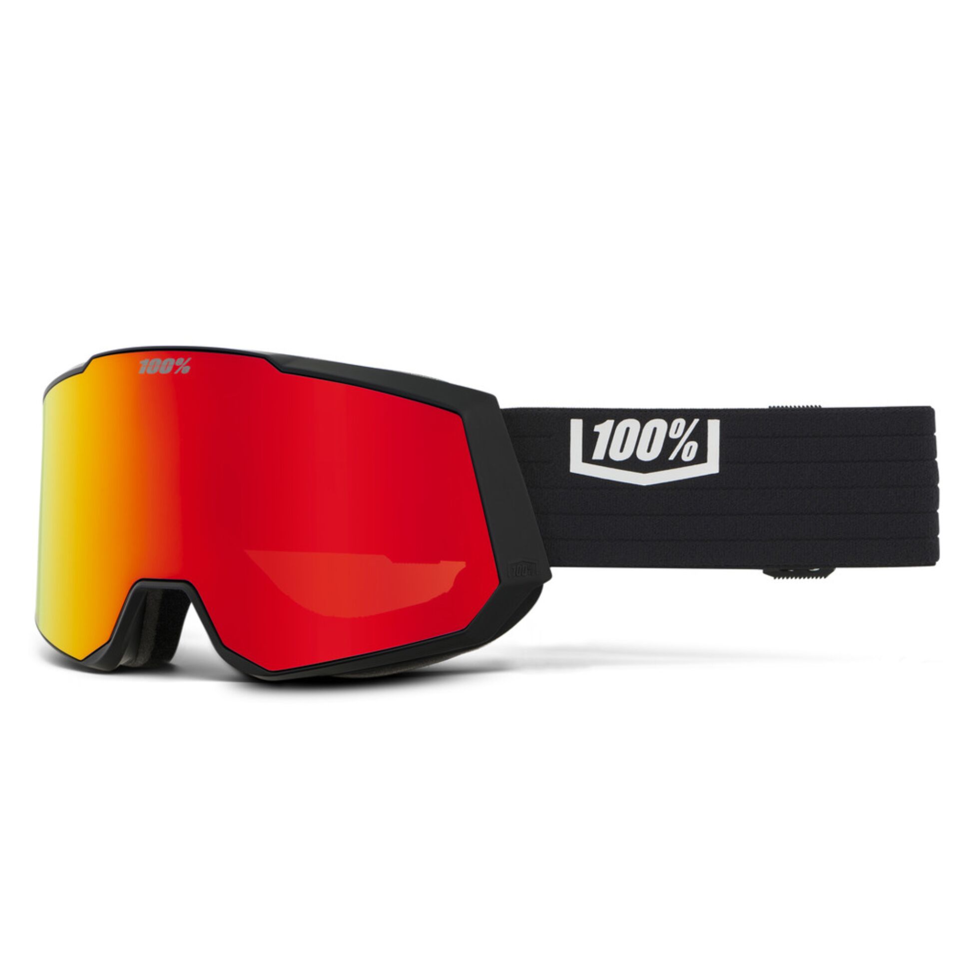Skibrille, Schwarz, Grau, Rot, Roter Spiegel