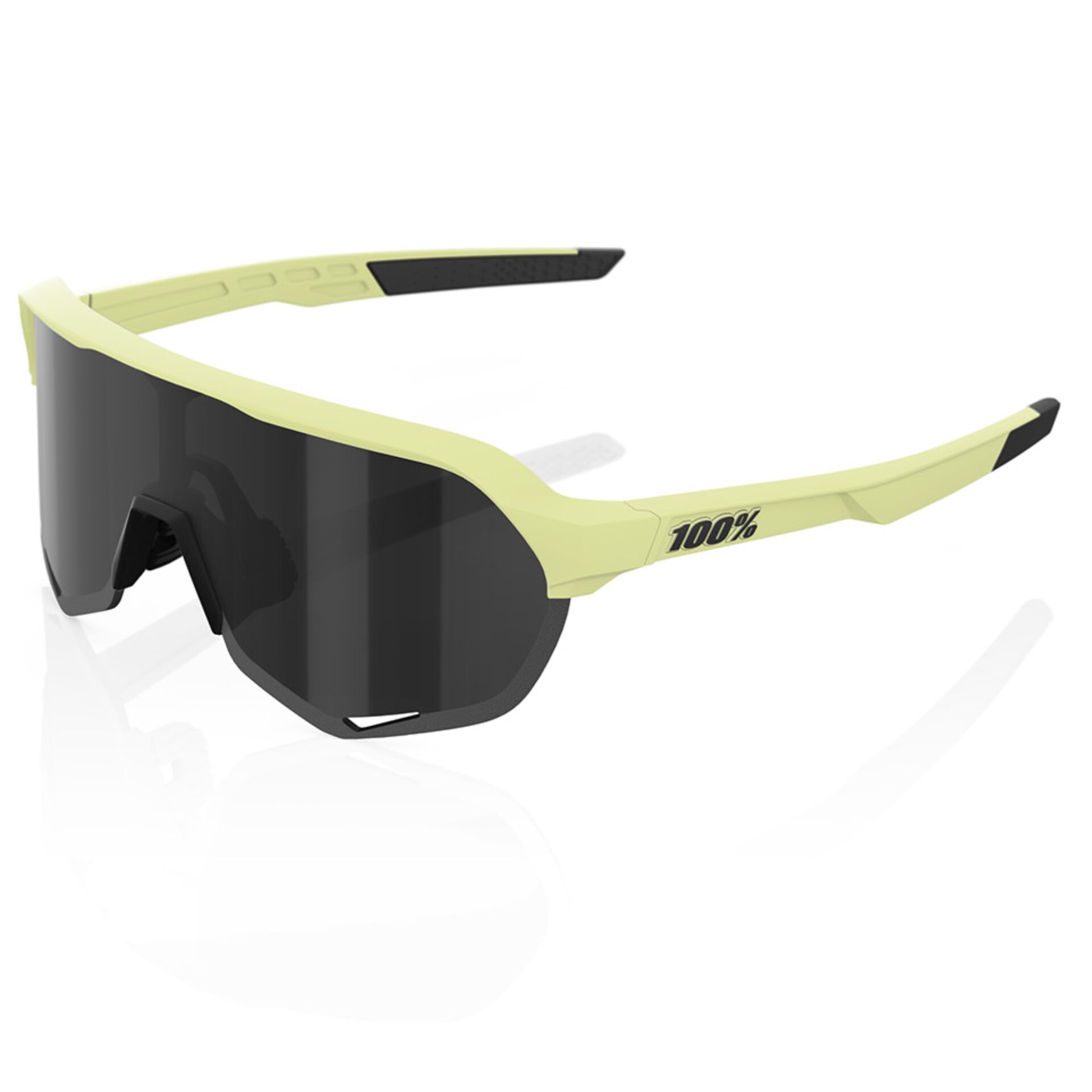 Sportbrille, Sonnenbrille, Gleitsport, Rahmenfarbe gelb, Spiegelglas