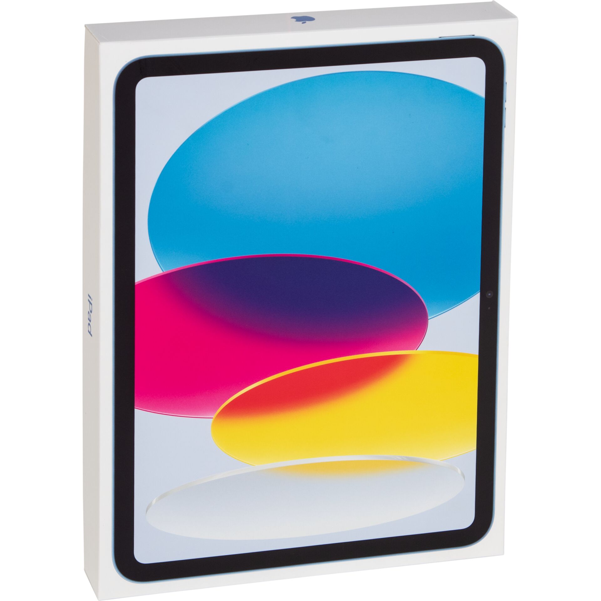 tablet, tablet box, blaues formen, bunte abstraktion, vorderansicht