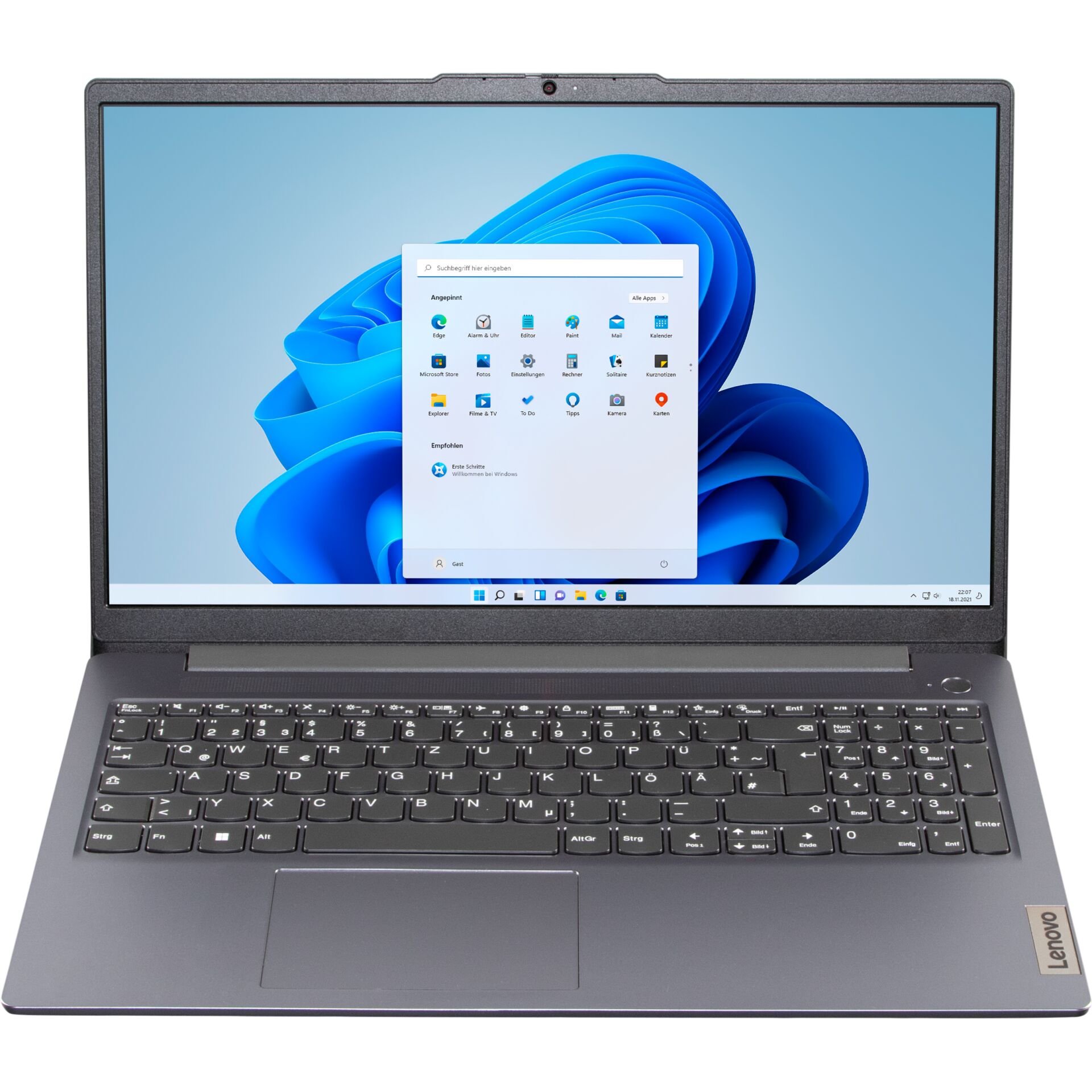 laptop, Grau, Tastatur, Windows, Lenovo