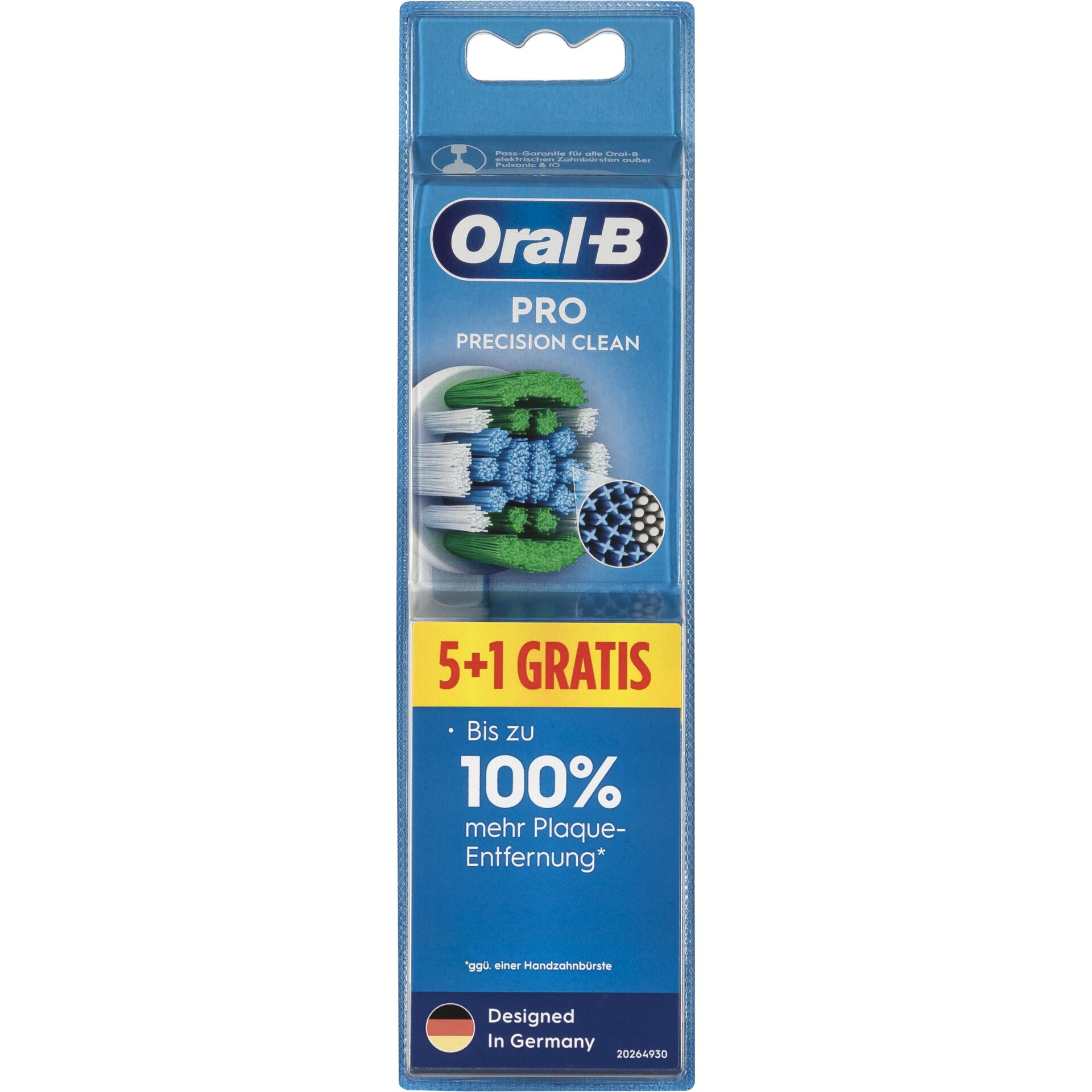 Zahnbürstenkopf, Oral-B Pro, Präzisions-Reinigung, Köpferb, Weiß- Blau