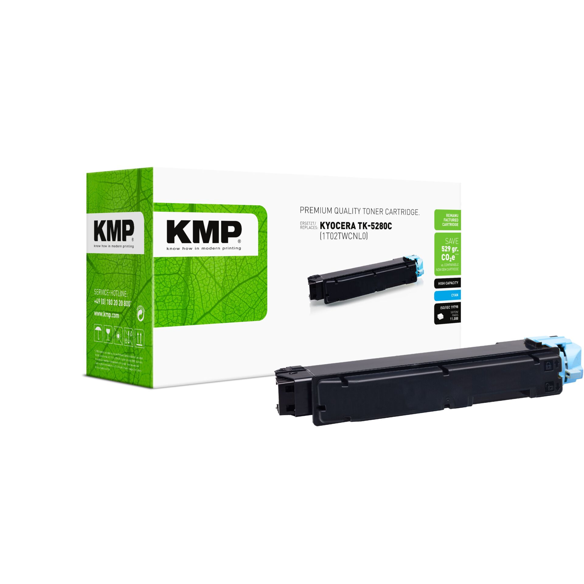 Adapter, Elektronik, Computer-Ausrüstung, Computerausrüstung, Toner Cartridge, KMP, TK-5280C, Cyan Toner, Printer Accessory