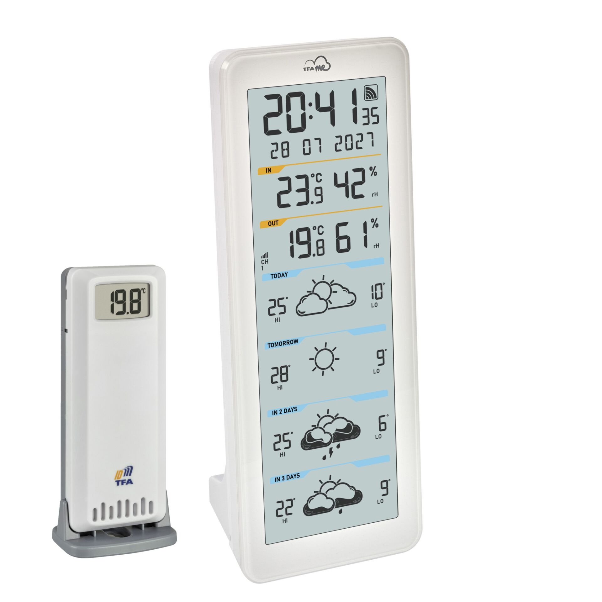 Wetterstation, Thermometer, Digitalanzeige, Wettervorhersage, Innen-Außen-Display