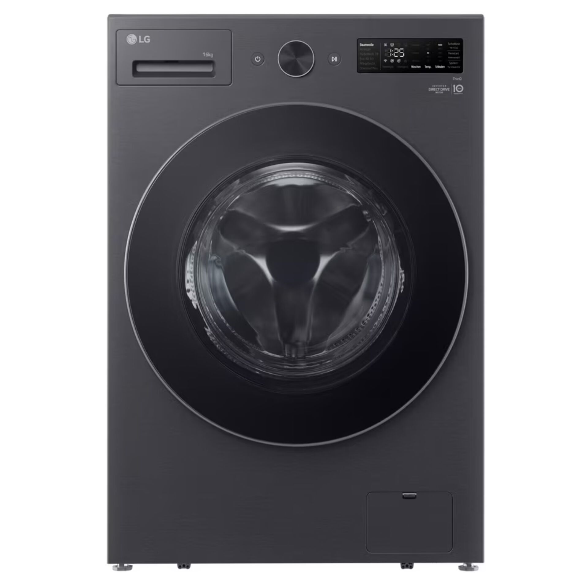 Waschmaschine, Frontlader, Anthrazit, 16 kg Fassungsvermögen, Digitaldisplay