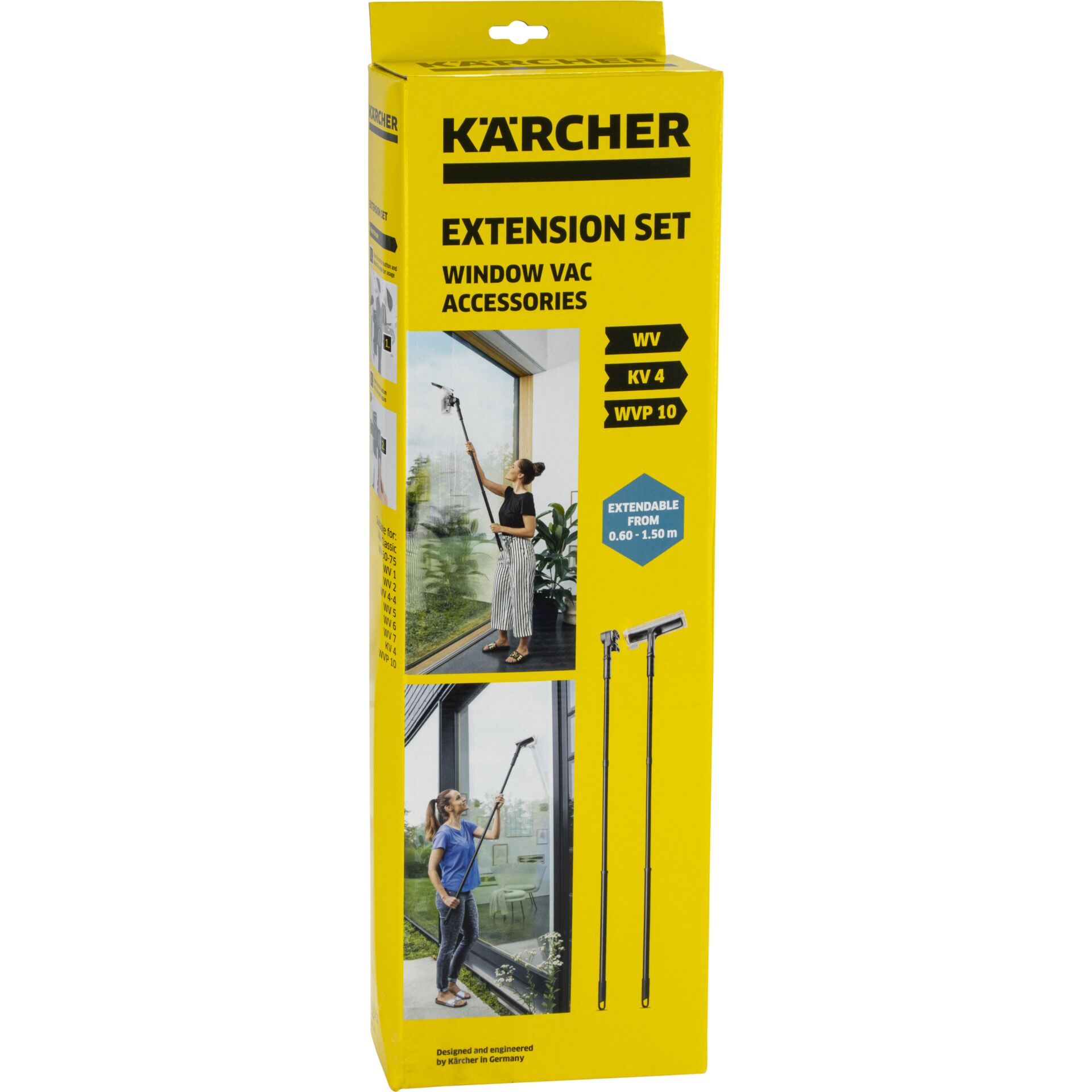 Reinigungszubehör, Fensterreinigung, Ausziehbarer Stiel, Glasreiniger-Set, Fensterwischer