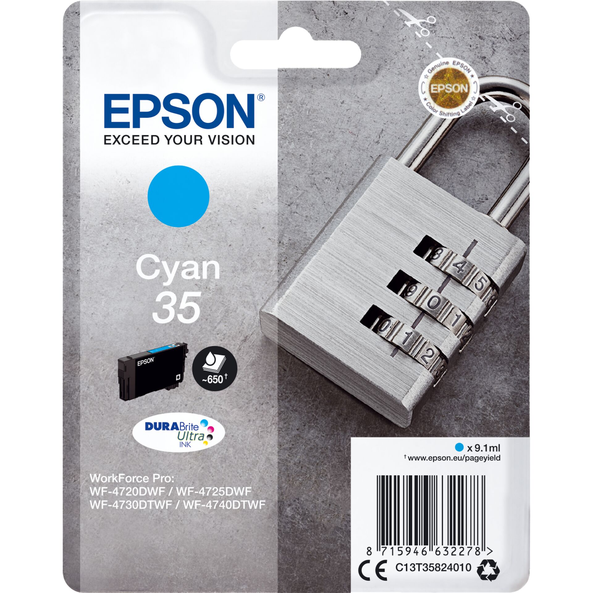 Epson Tintenpatrone cyan  DURABrite Ultra Ink 35    T 3582