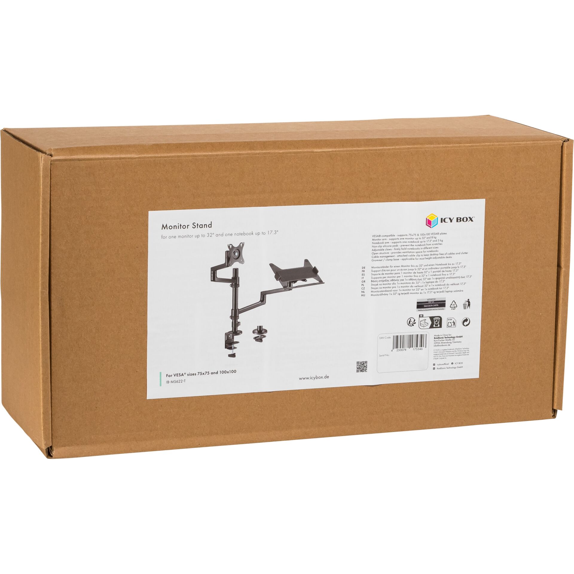 Monitorständer, Schreibtischzubehör, VESA kompatibel, Kartonbox, verstellbarer Arm