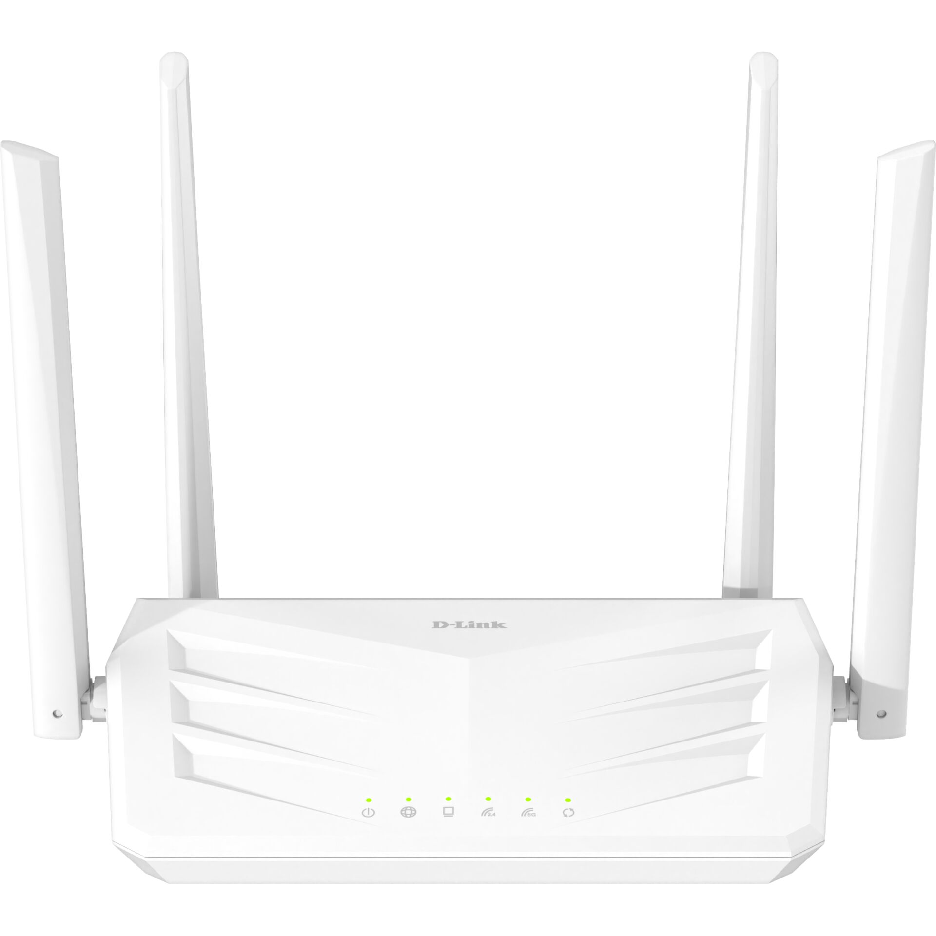 WLAN-Router, Vier Antennen, Gigabit, Weiß, LED-Indikatoren