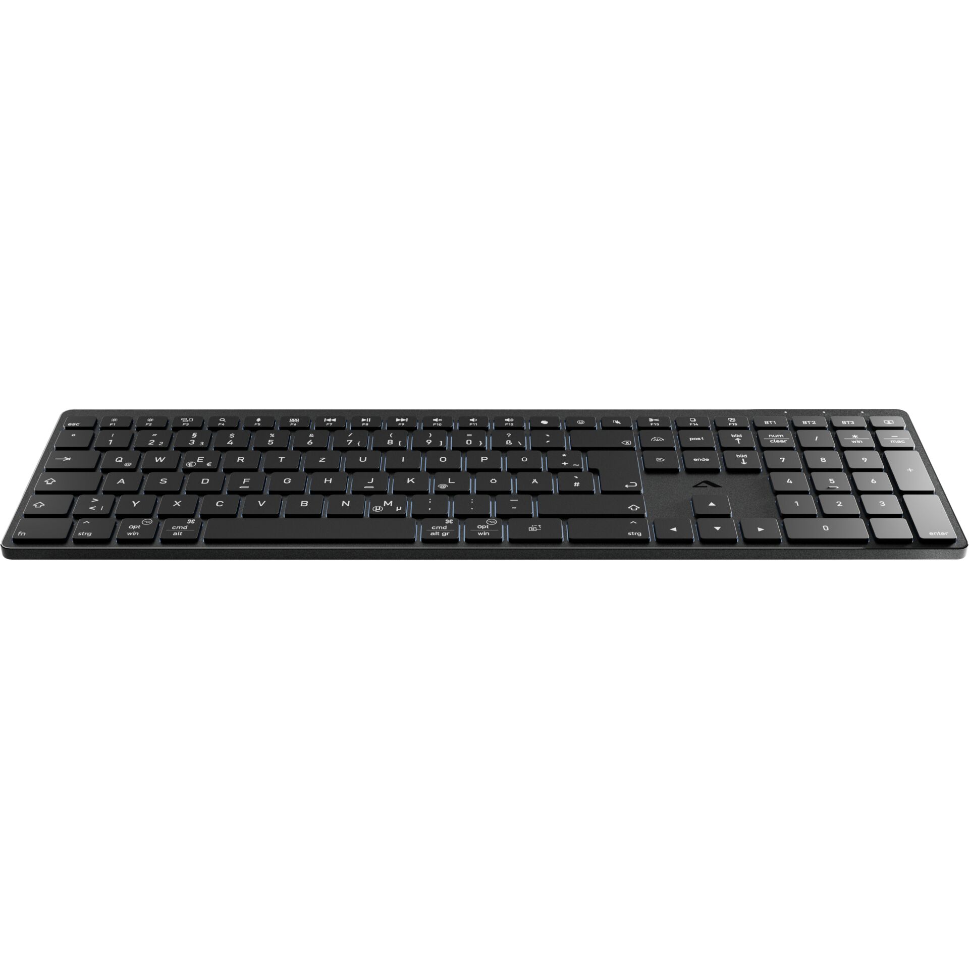 Tastatur, Bluetooth, QWERTZ, Kabellos, Schwarz
