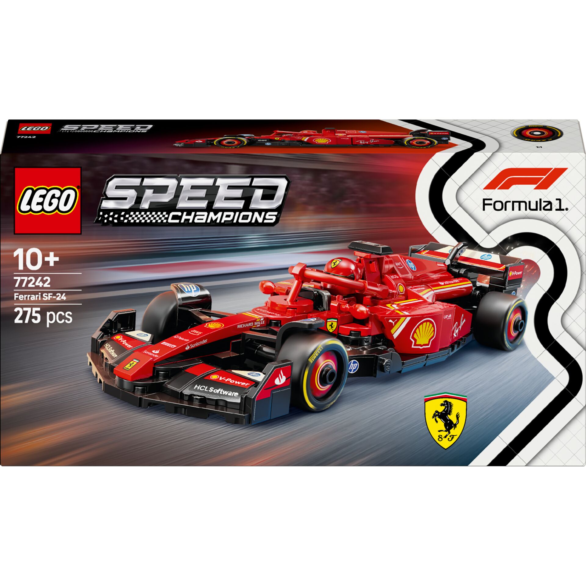 Lego Set, Speed Champions, Ferrari SF-24, Rennwagen, 275 Teile