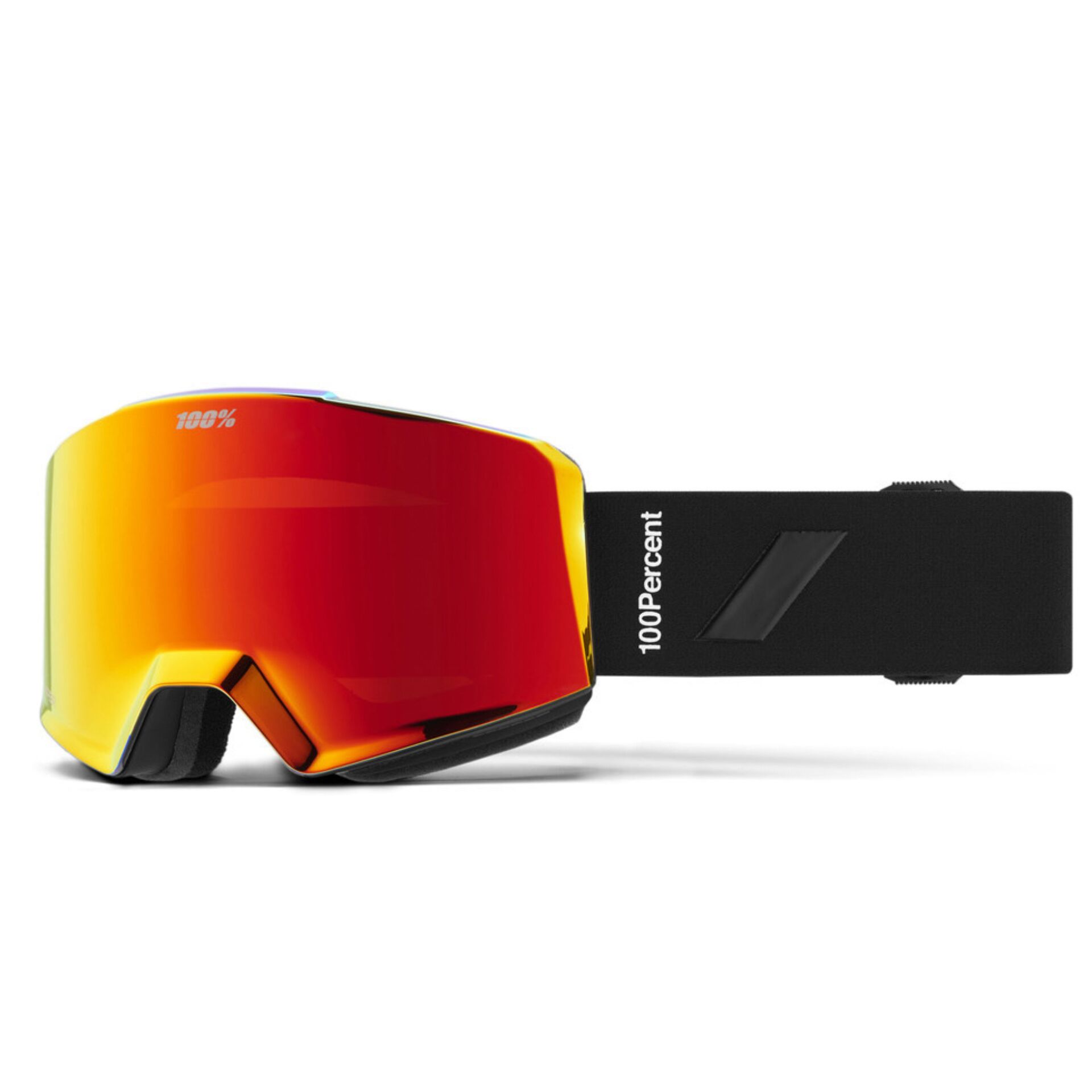 Snow goggles, Snap strap, Orange red lens, Interchangeable lens, 100% brand visible