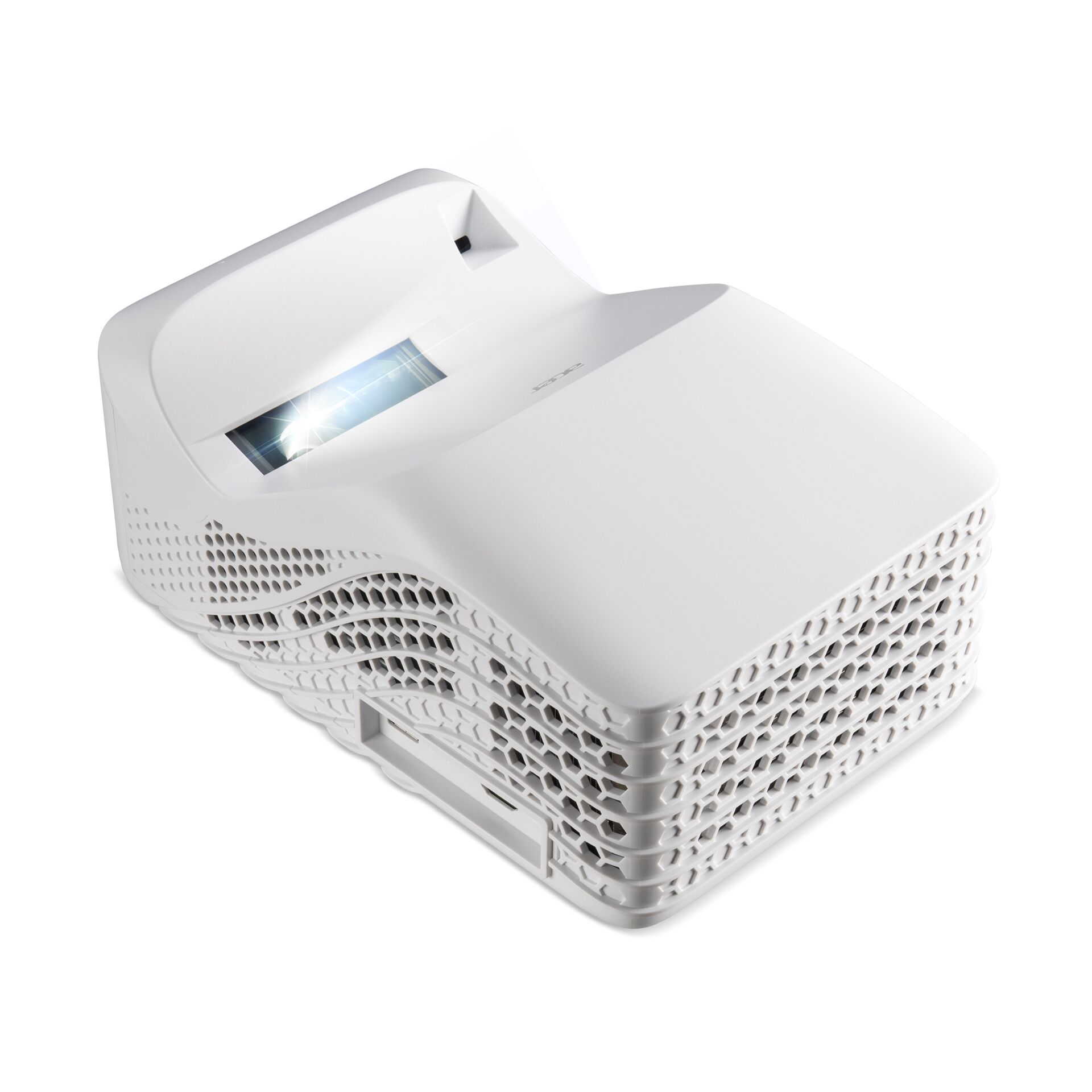 Projektor, Mini-Projektor, LED-Licht, Gehäuse-weiß, Ventilationsgitter