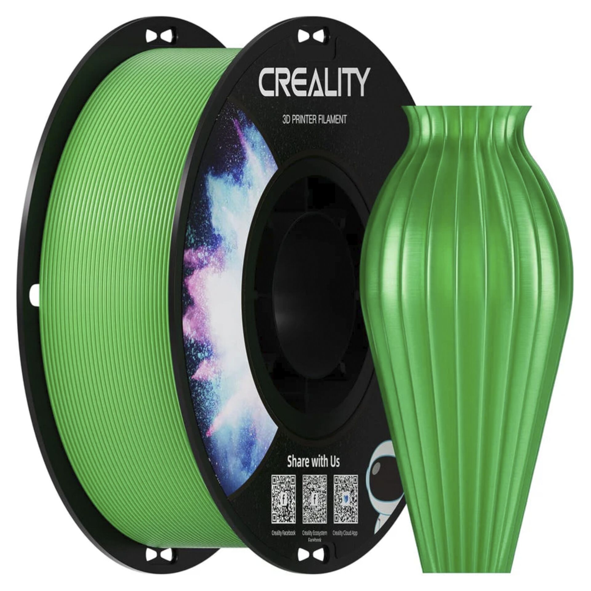 3D-Druck Filament, PLA Filament, Grün, Spule, Vase Filo