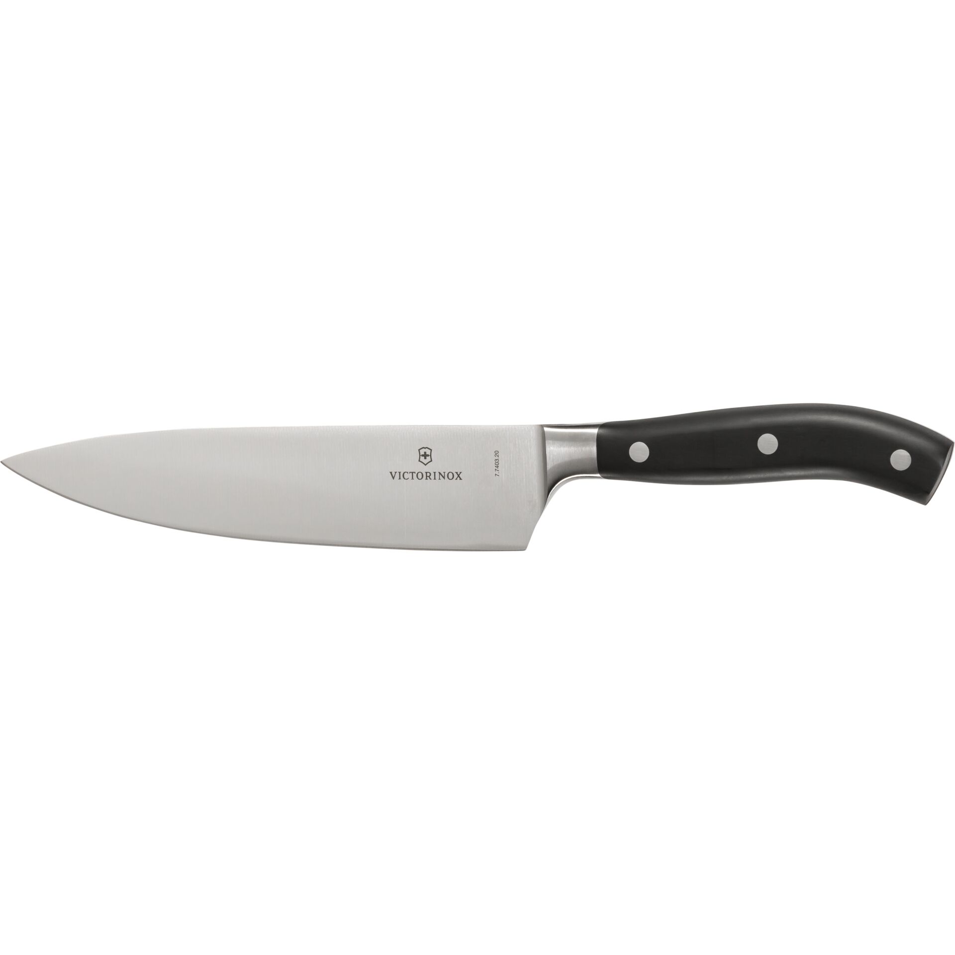 Kochmesser, Victorinox, Stahlklinge, Schwarzer Griff, Küchenmesser