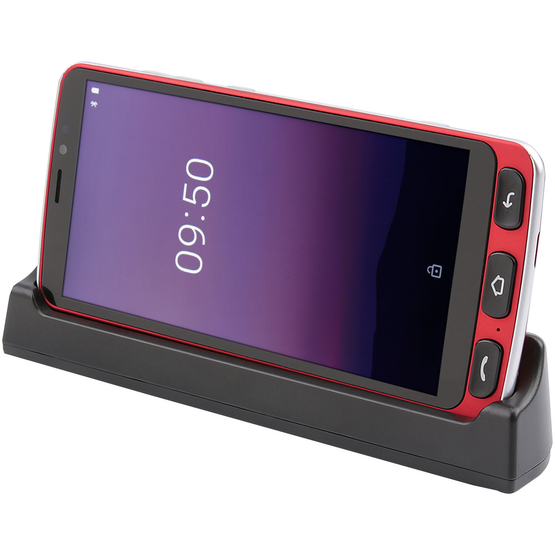 GPS-Empfänger, Lade-Dock, Smartphone, Rotes-Handy, Ständer