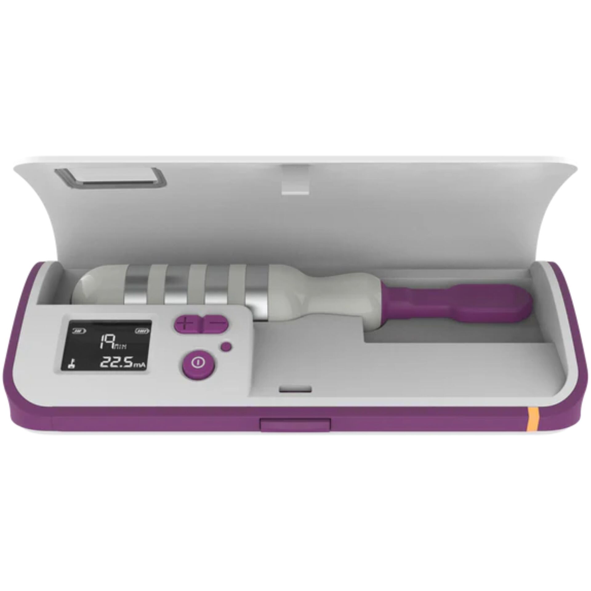 pen, insulin pen, medical device, purple case, digital display