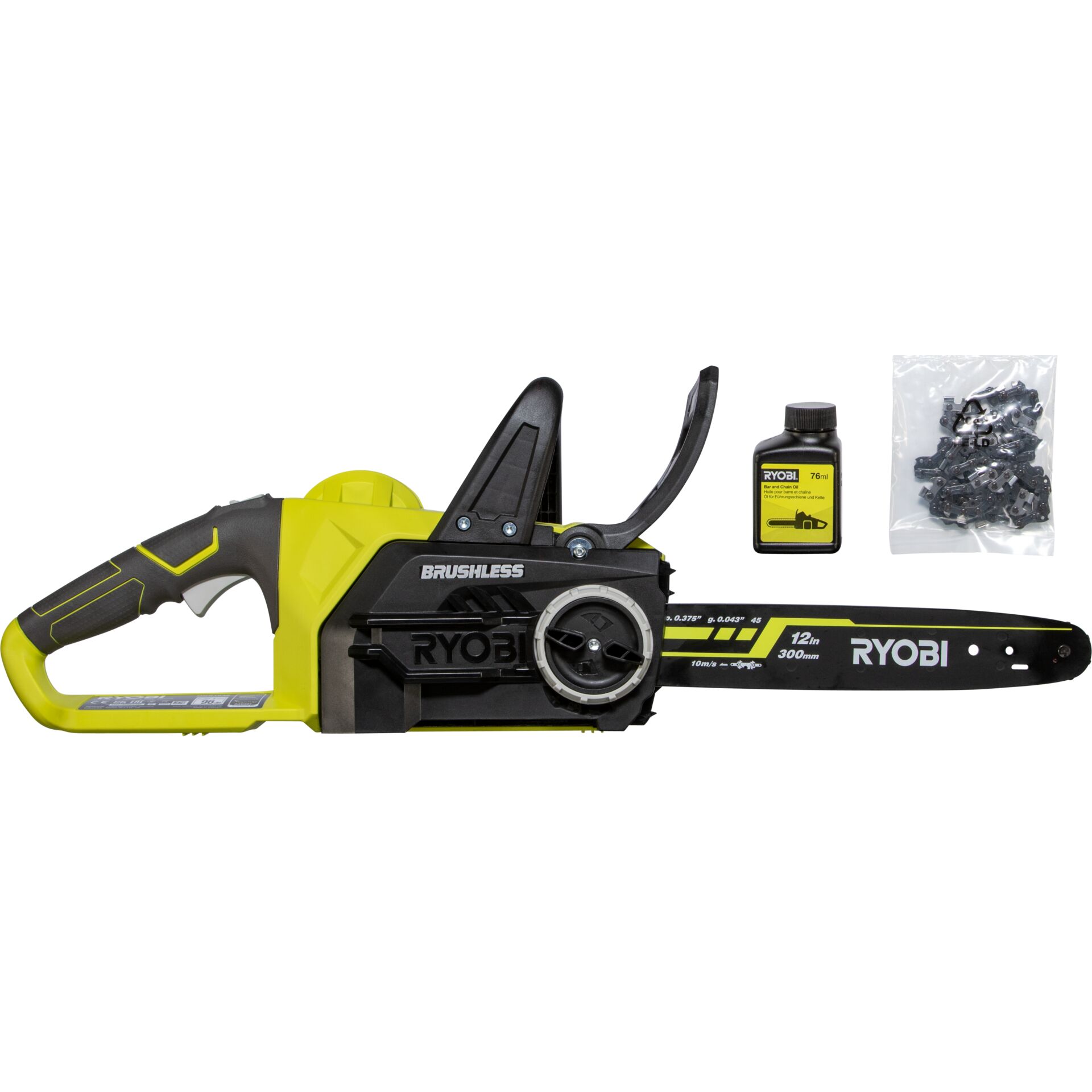 Kettensäge, Akku, Brushless, Ryobi, Zubehör