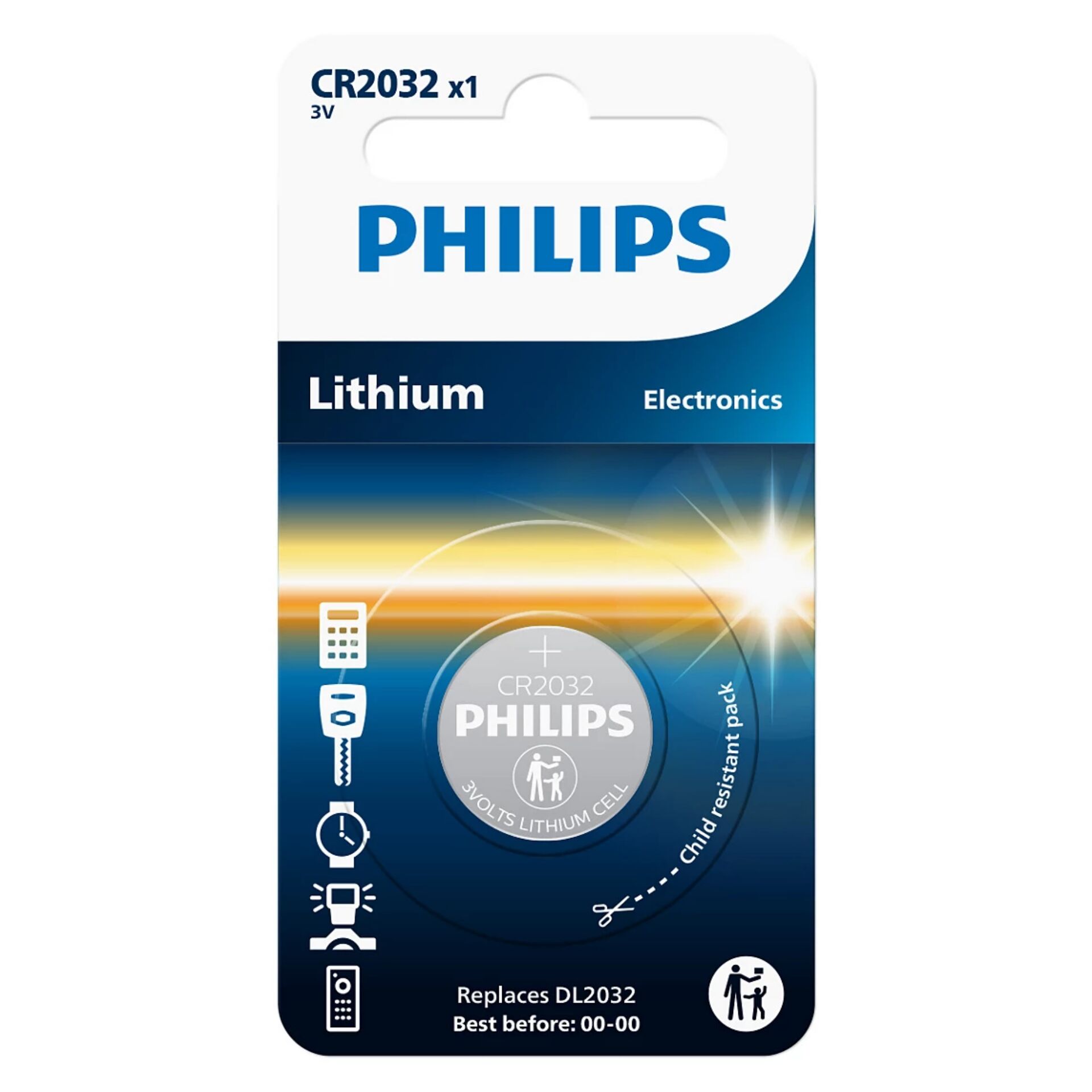 Philips Lithium 3.0V Knopfzelle  CR2032
