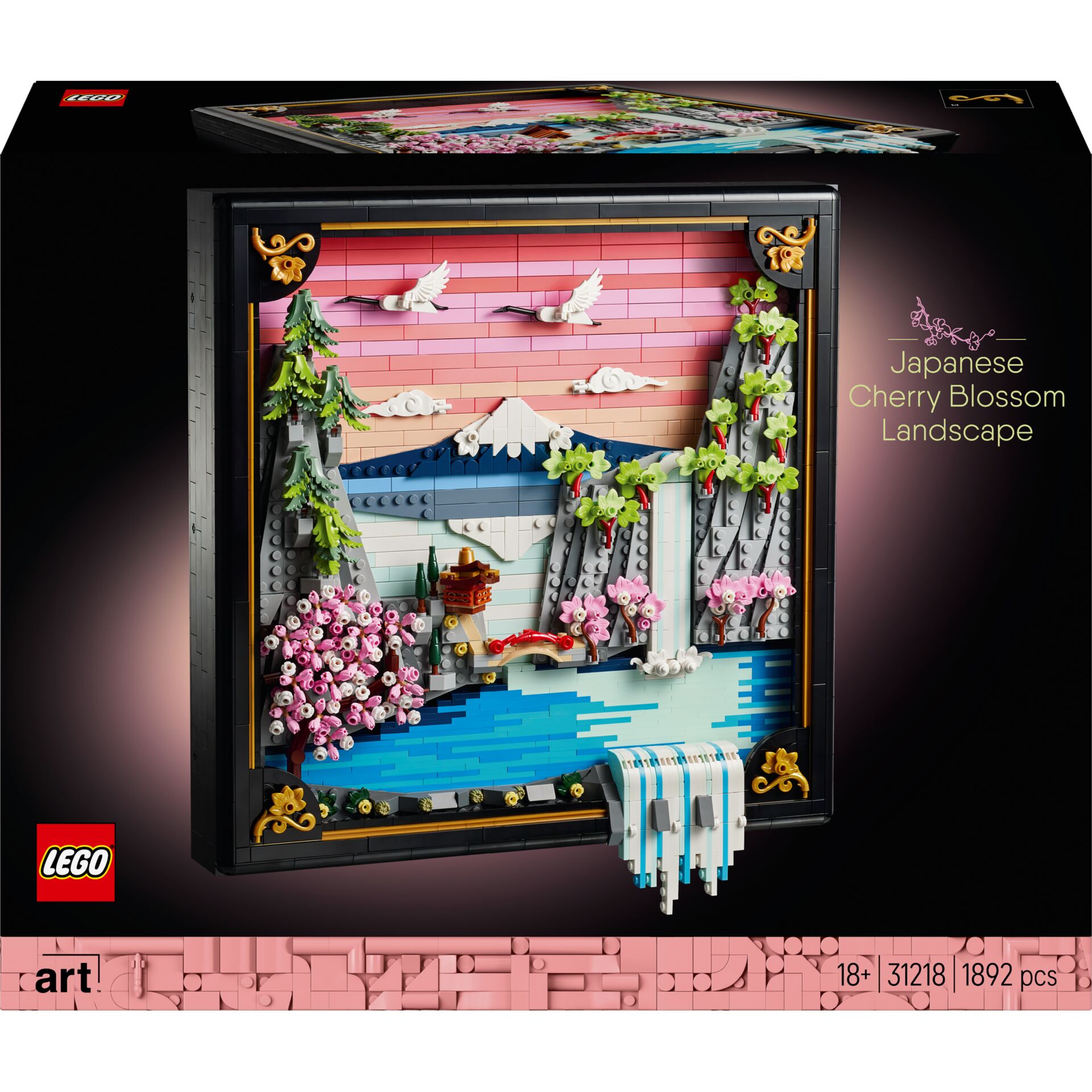 Lego art, Japanische Kirschblütenlandschaft, Landschaft, 3D-Diorama, Fertigmodell