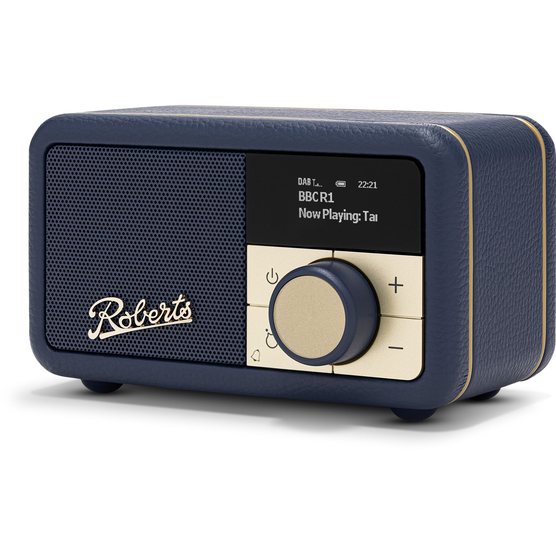 Bluetooth-Lautsprecher, Portabel, Blau, Drehknopf, Textanzeige