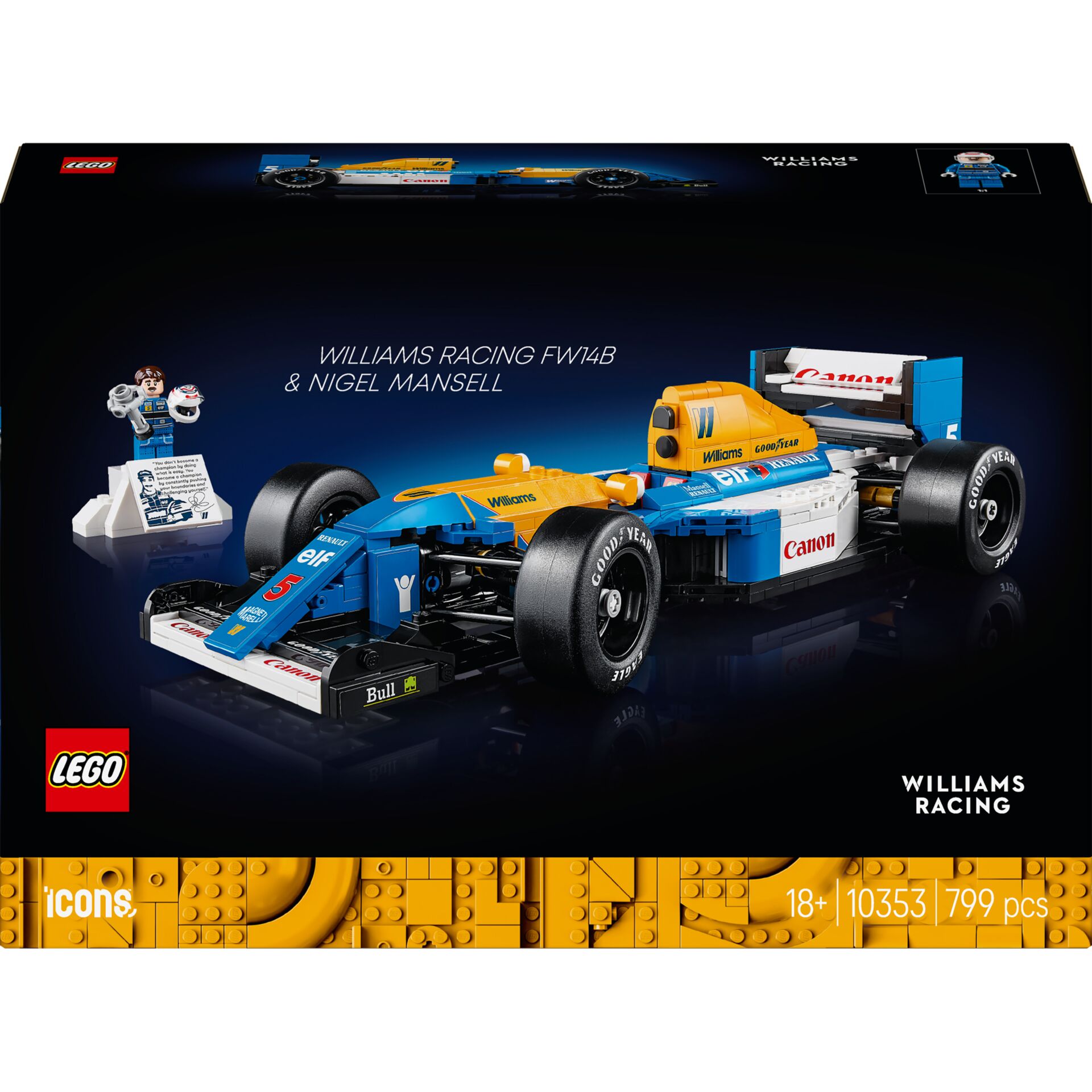 LEGO, Formel-1 Auto, Williams Racing, Canon, Blau Gelb