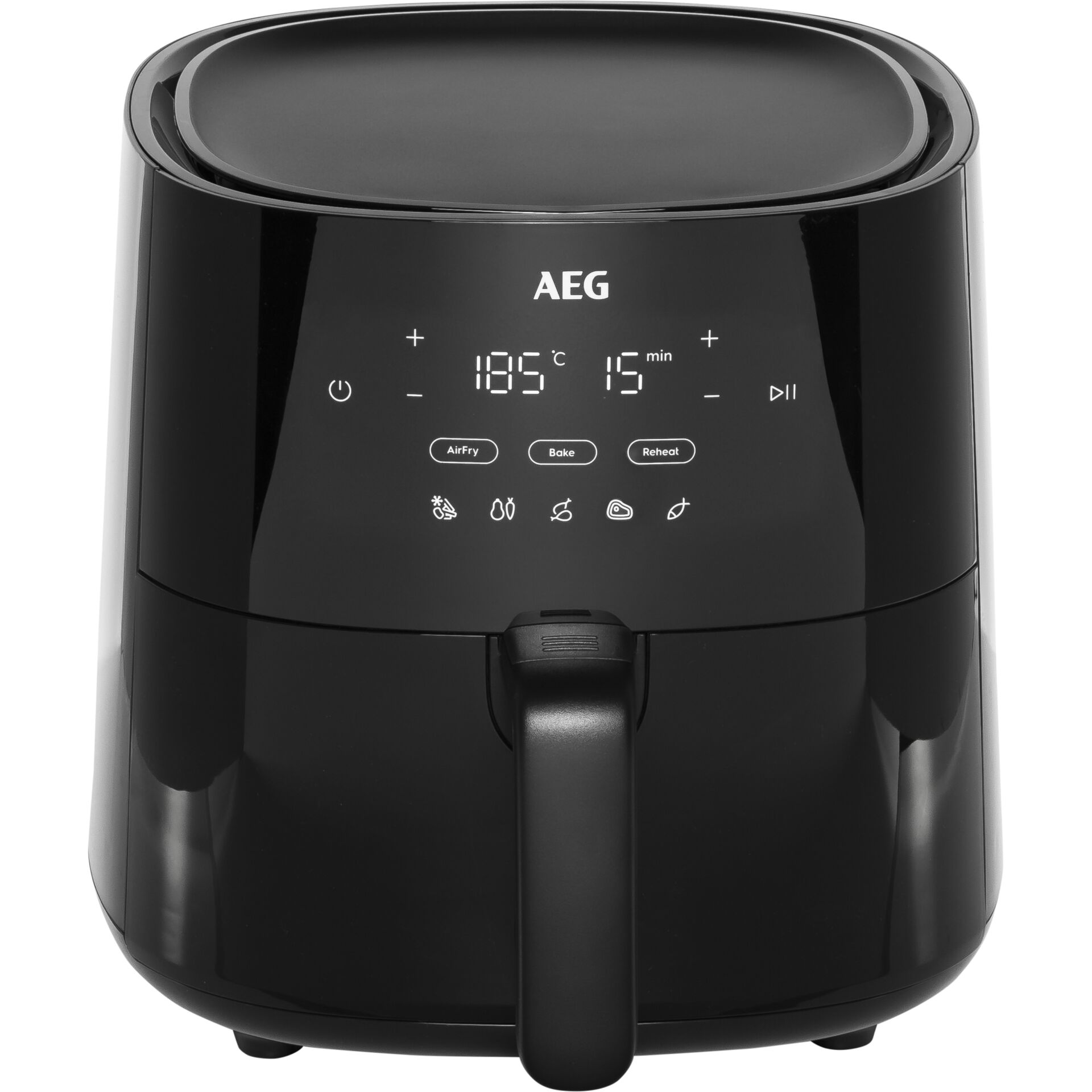 Air fryer, Digital display, Temperature control, Non-stick, Schwarz