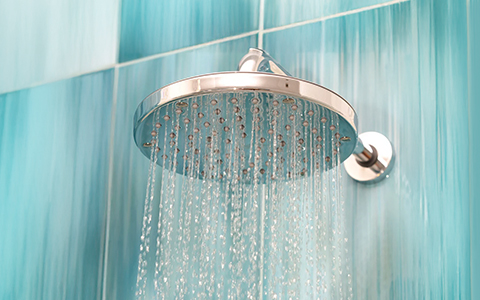 Duschkopf, Regendusche, Chrome, Rund, Wasserstrahl