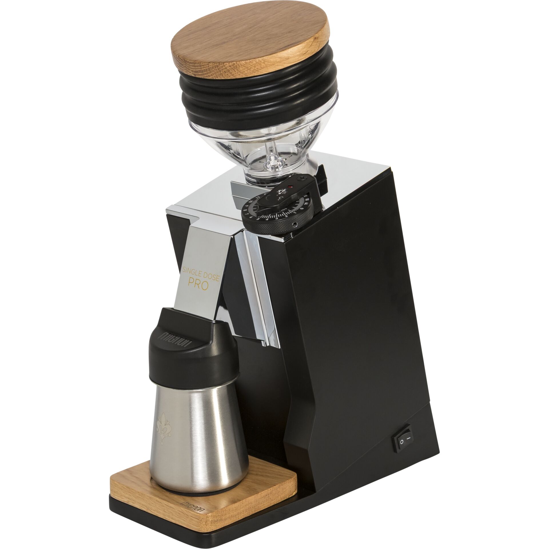 Kaffeemühle, Franzimahlung, Profi-Kaffeemühle, Holzdeckel, Metallic