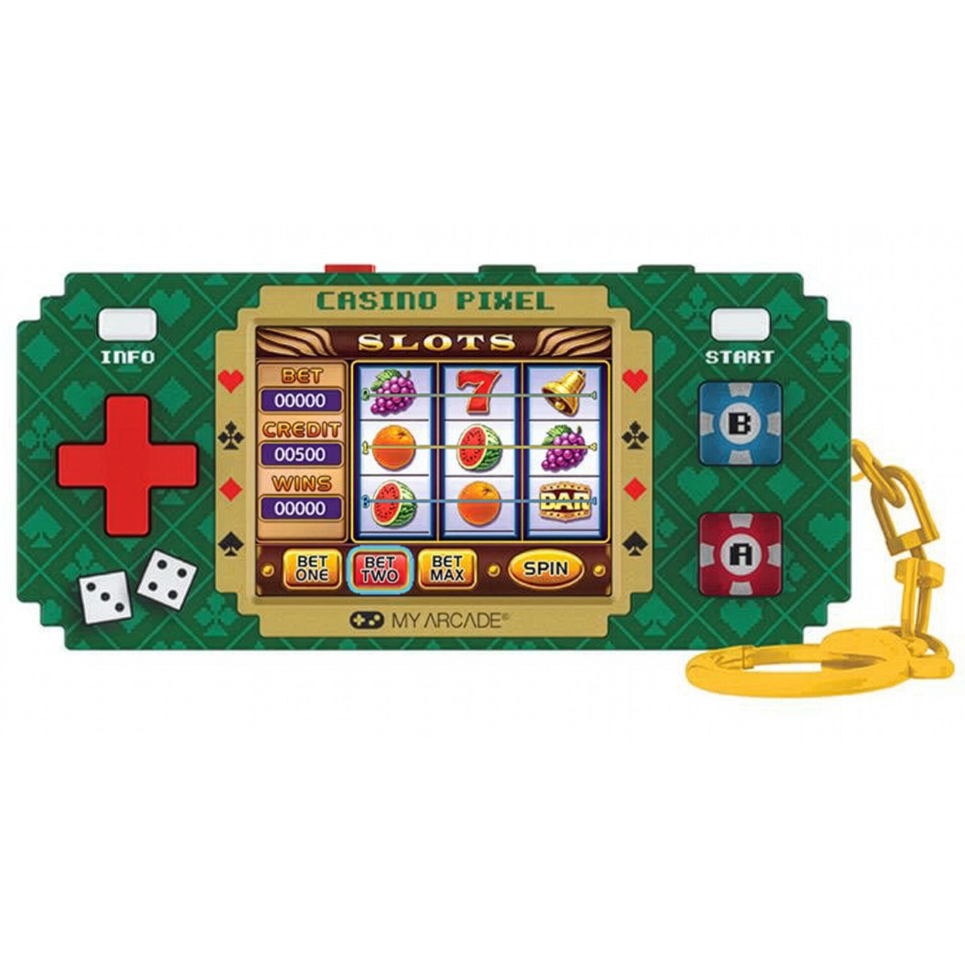 Slots, Casino, Spielautomat, Geldspiel, Keychain