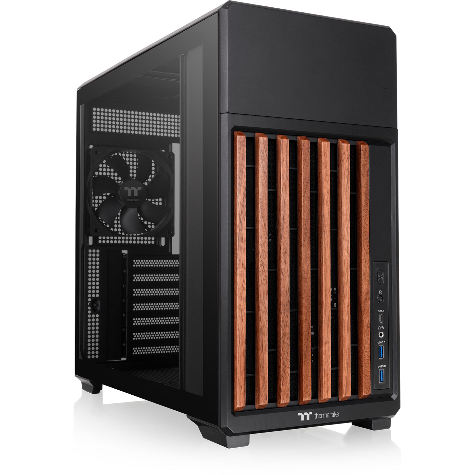 Gehäuse, Mini-ITX, ATX, Lüfter, Holzlamellen