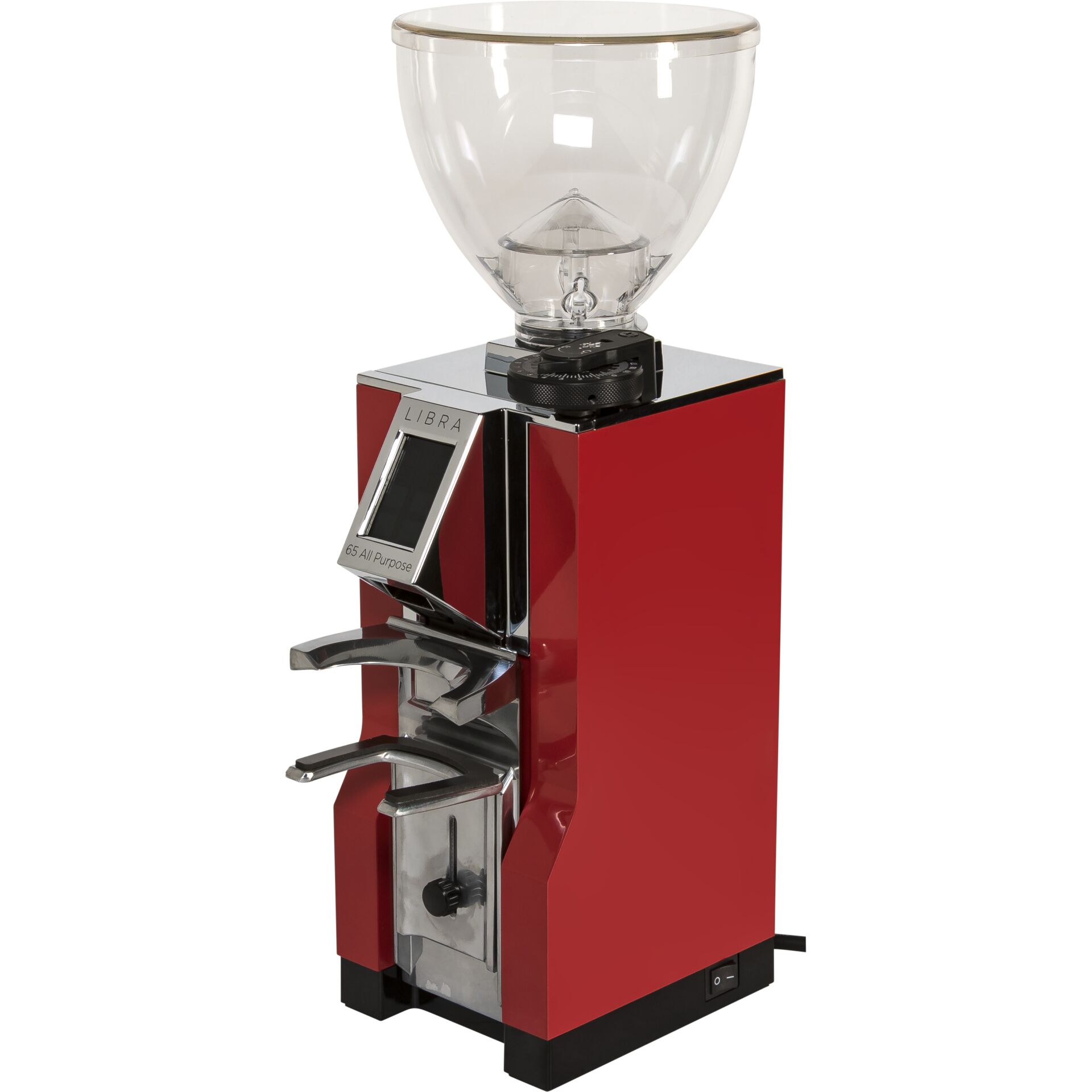 Kaffeemahlwerk, Kaffeemühle, Rot, Glaskanne, Deckel mit Metallring