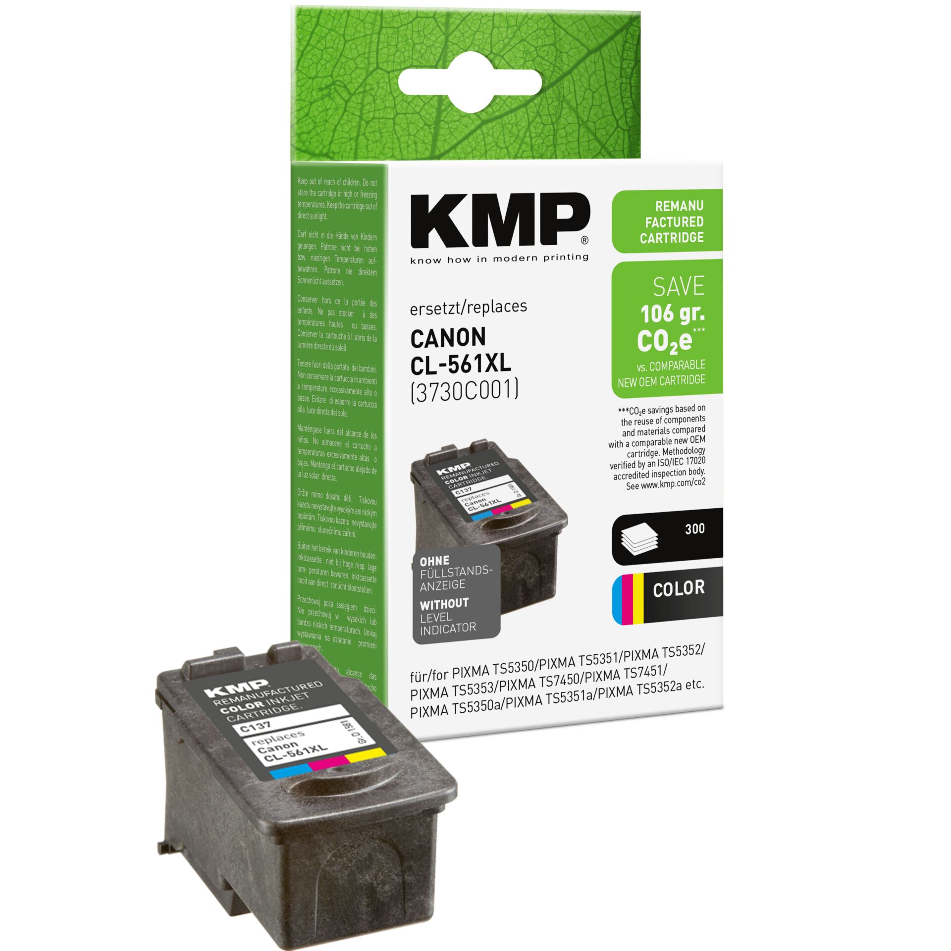 Adapter, Elektronik, QR Code, Tintenpatrone, KMP, Canon, Schwarzfarben, Kartusche