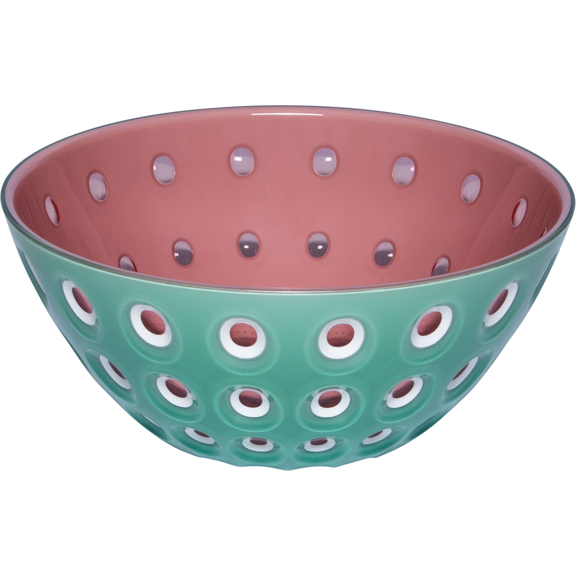 Schüssel, Keramikschüssel, Lochdesign, Pink/Grün, Keramikschüssel