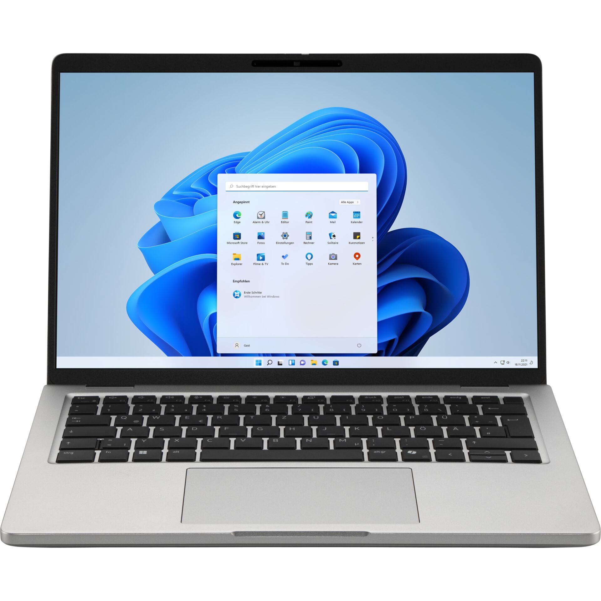 Laptop, Windows-Laptop, Silber, Tastatur mit Beleuchtung, 14-Zoll Bildschirm