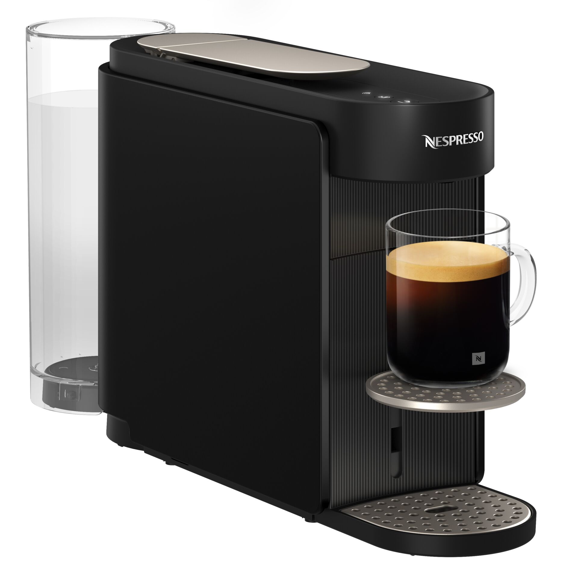 Kaffeemaschine, Espressomaschine, Kapselmaschine, schwarz, Tassenhalterung, Kaffeemaschine, Kapselmaschine, Espresso, Espressotasse, Wassertank, Kaffeemaschine, Kapselmaschine, Espresso, Kaffeeautomat, Tassenablage